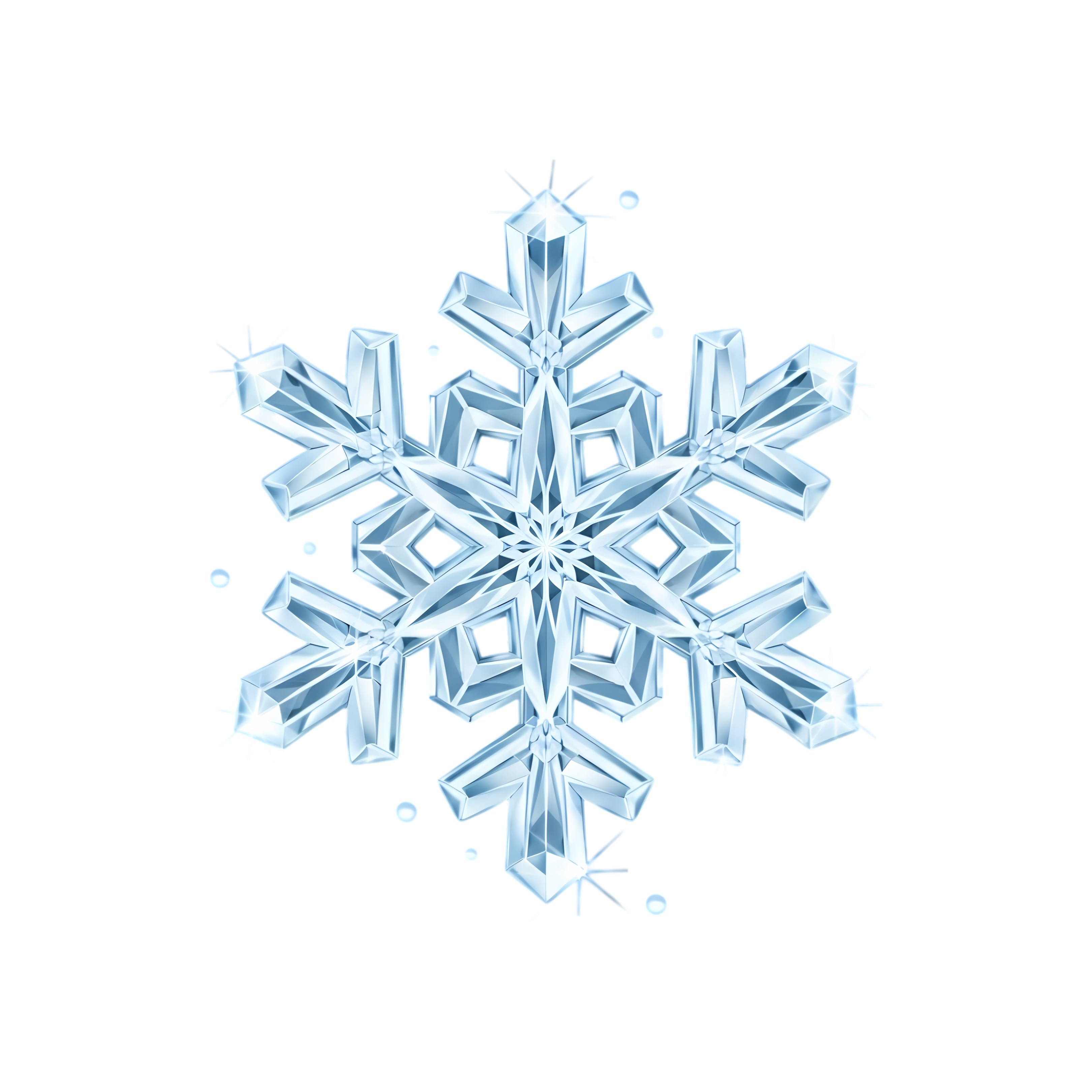 frosted snowflake vector with confetti ice particles