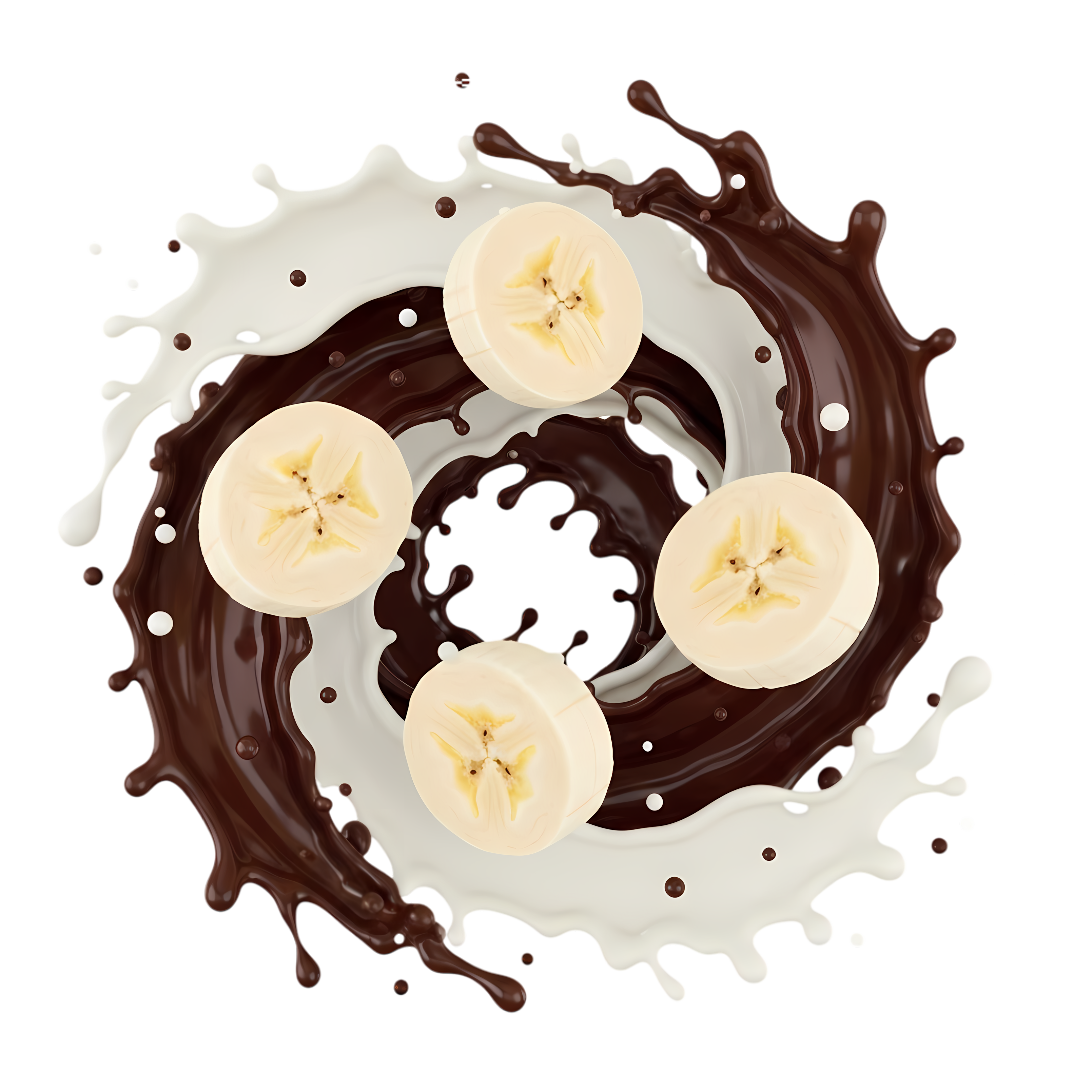 intense chocolate milk swirl featuring banana