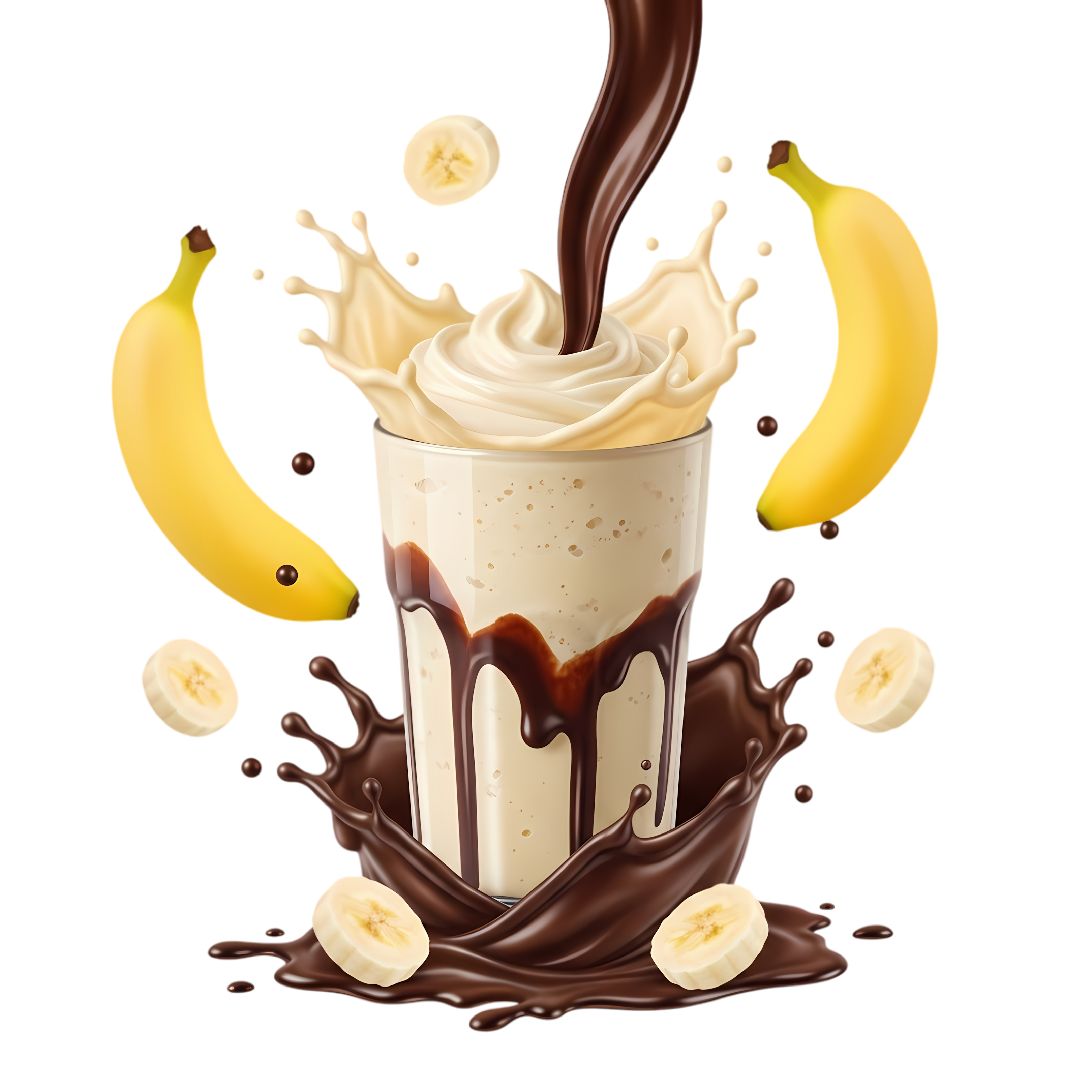 luxe banana shake with chocolate glaze