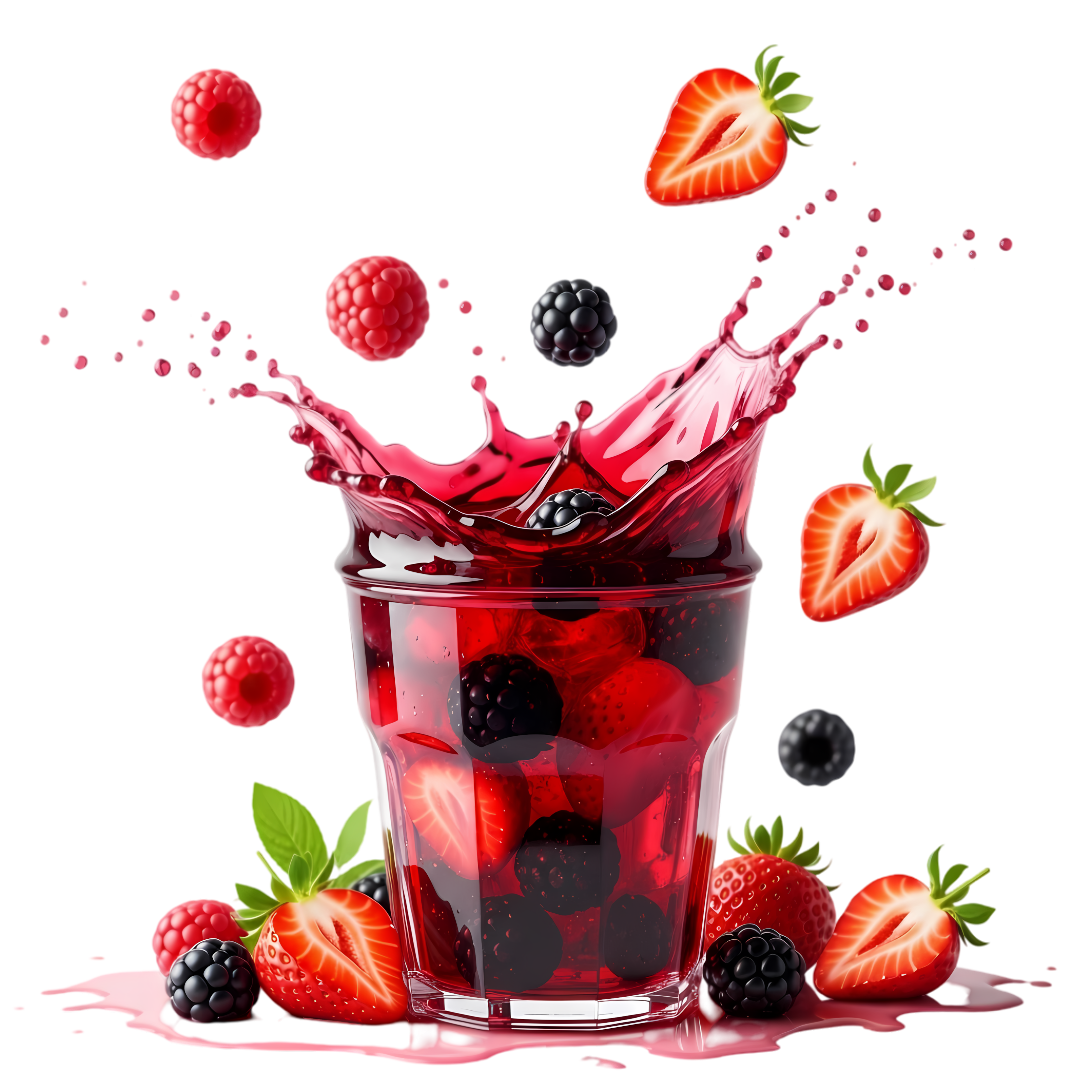 red berry smoothie with dynamic splash