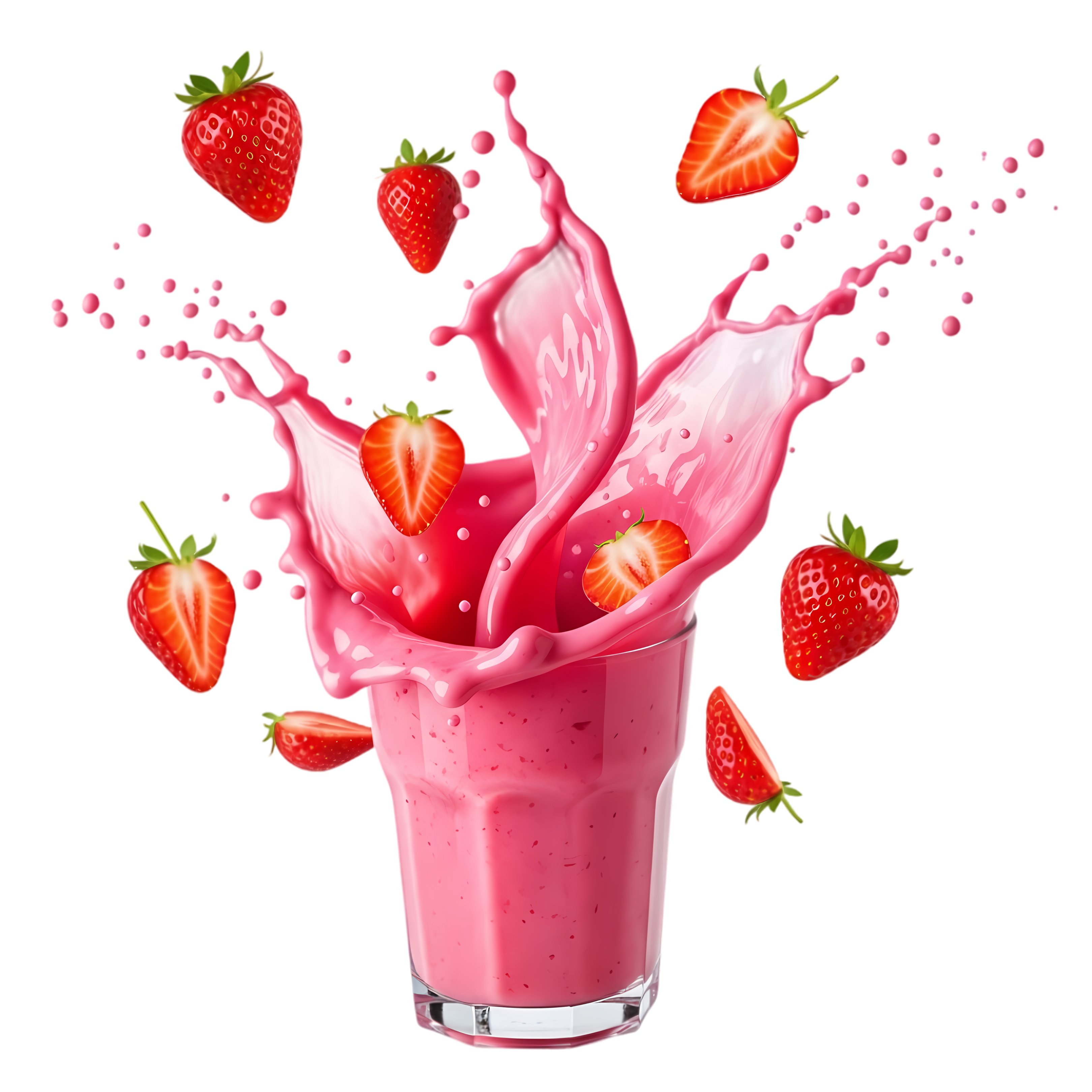strawberry splash in creamy pink shake