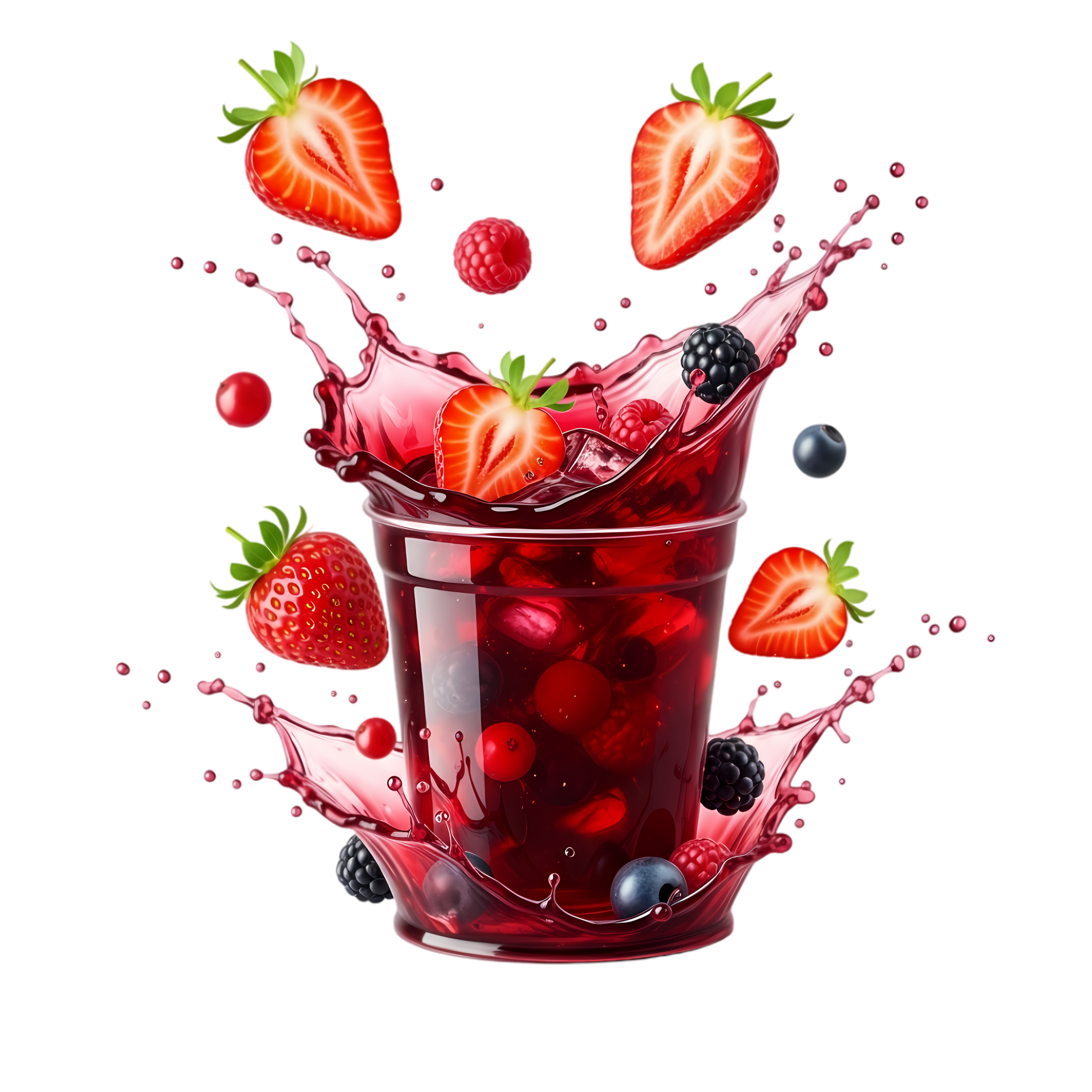 sweet berry beverage in energetic explosion