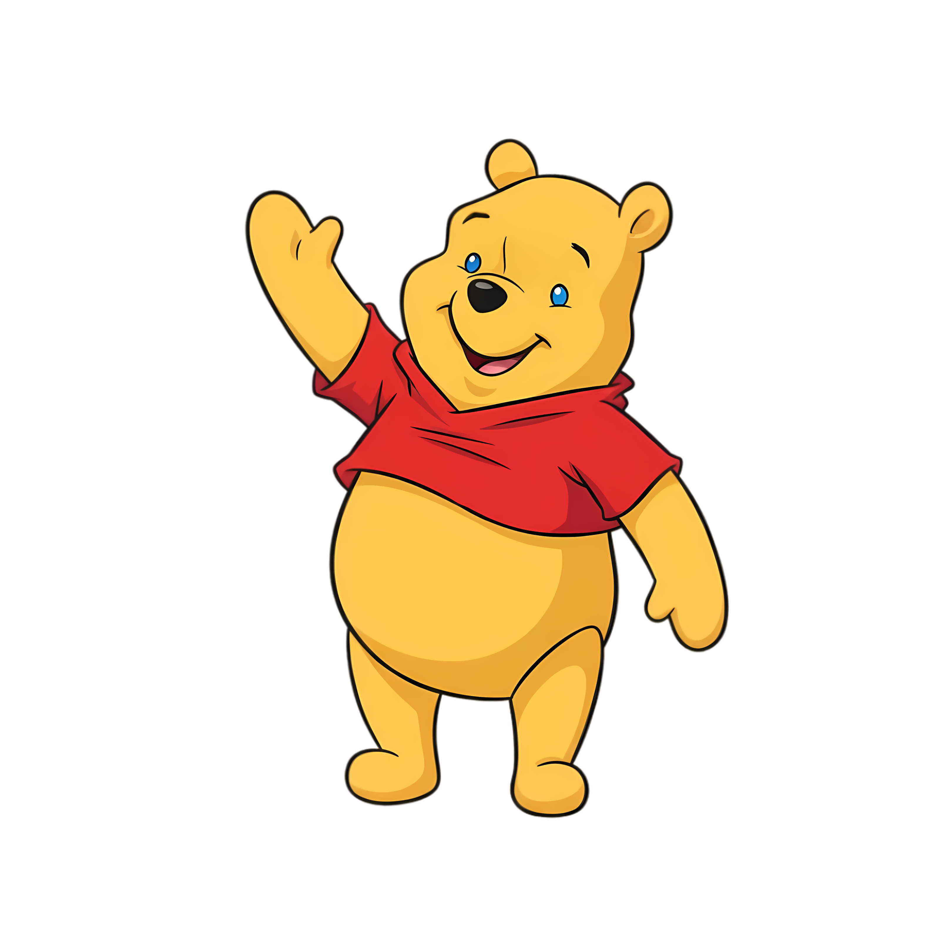 cheerful wave from winnie the pooh bear