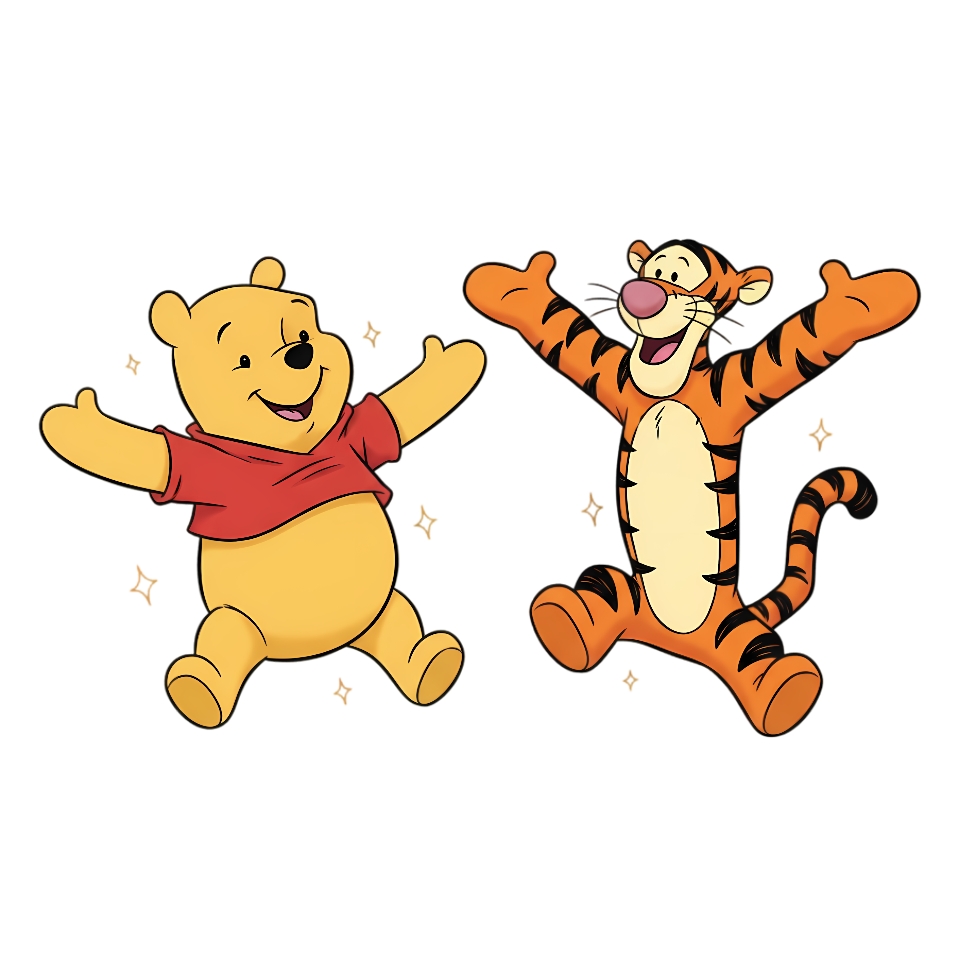 cute pooh and tigger bouncing together