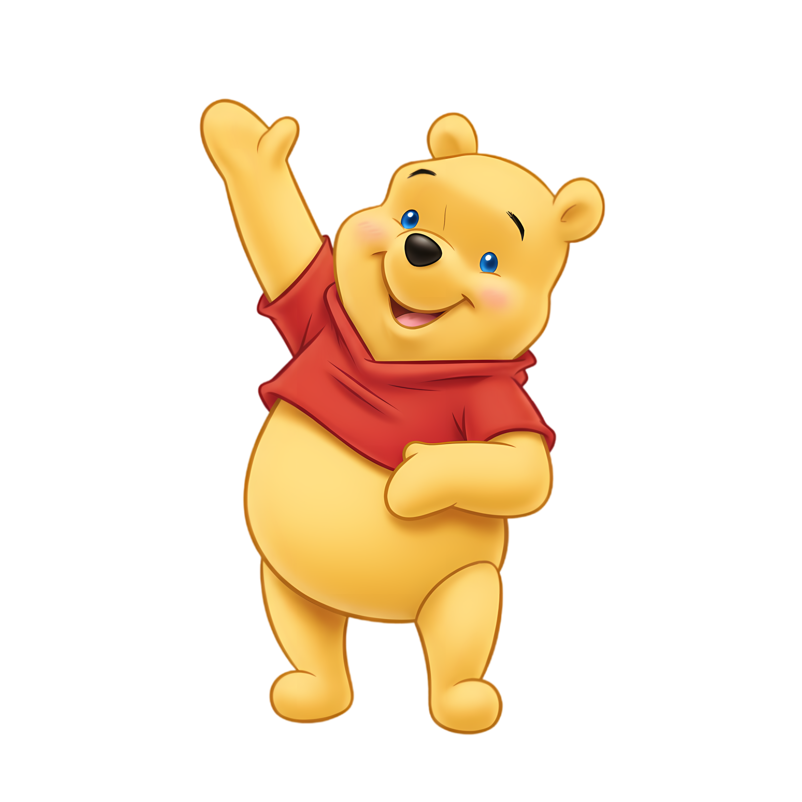 cute winnie the pooh bear waving friendly hand