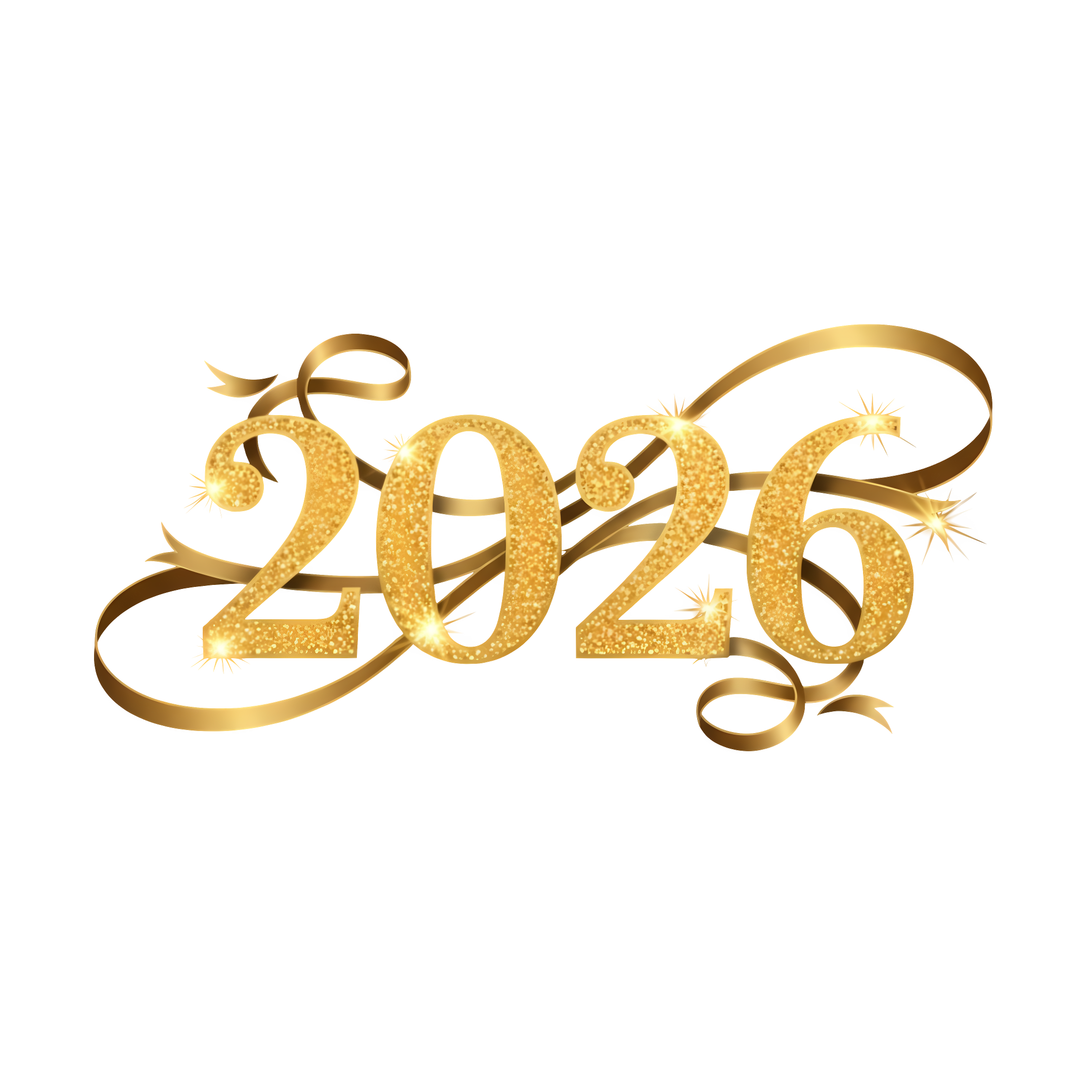 elegant 2026 new year ribbon graphic