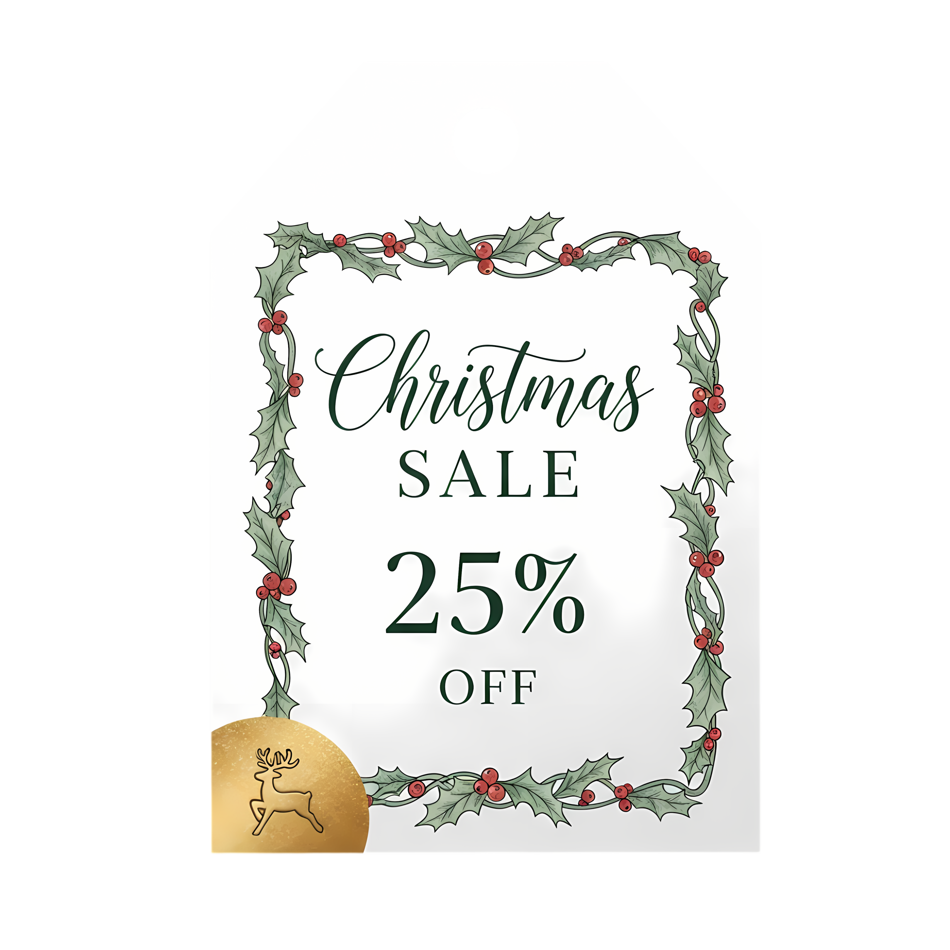 elegant christmas discount tag