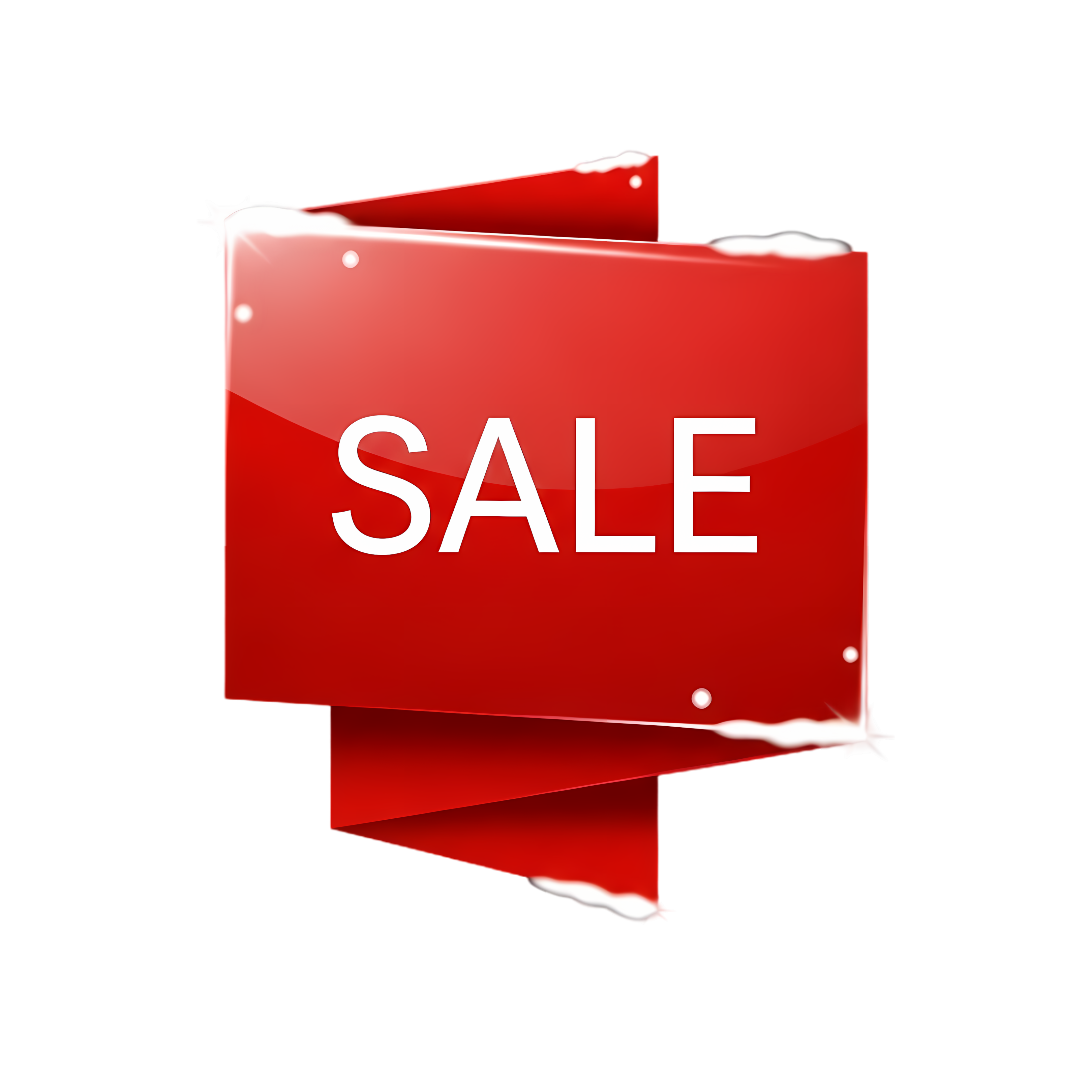 festive red folded sale tag