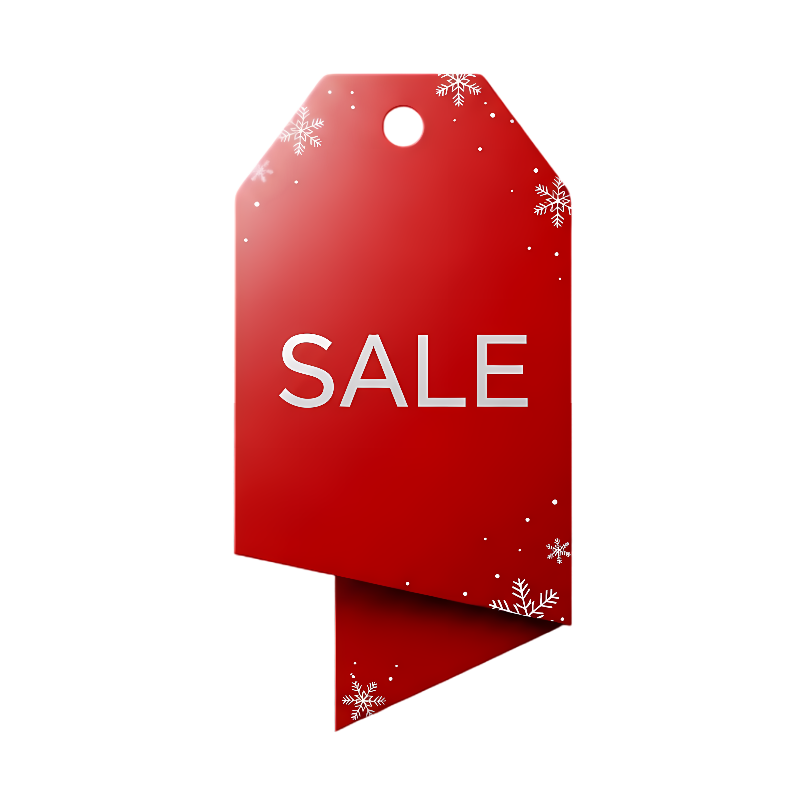 folded red promo label with winter style