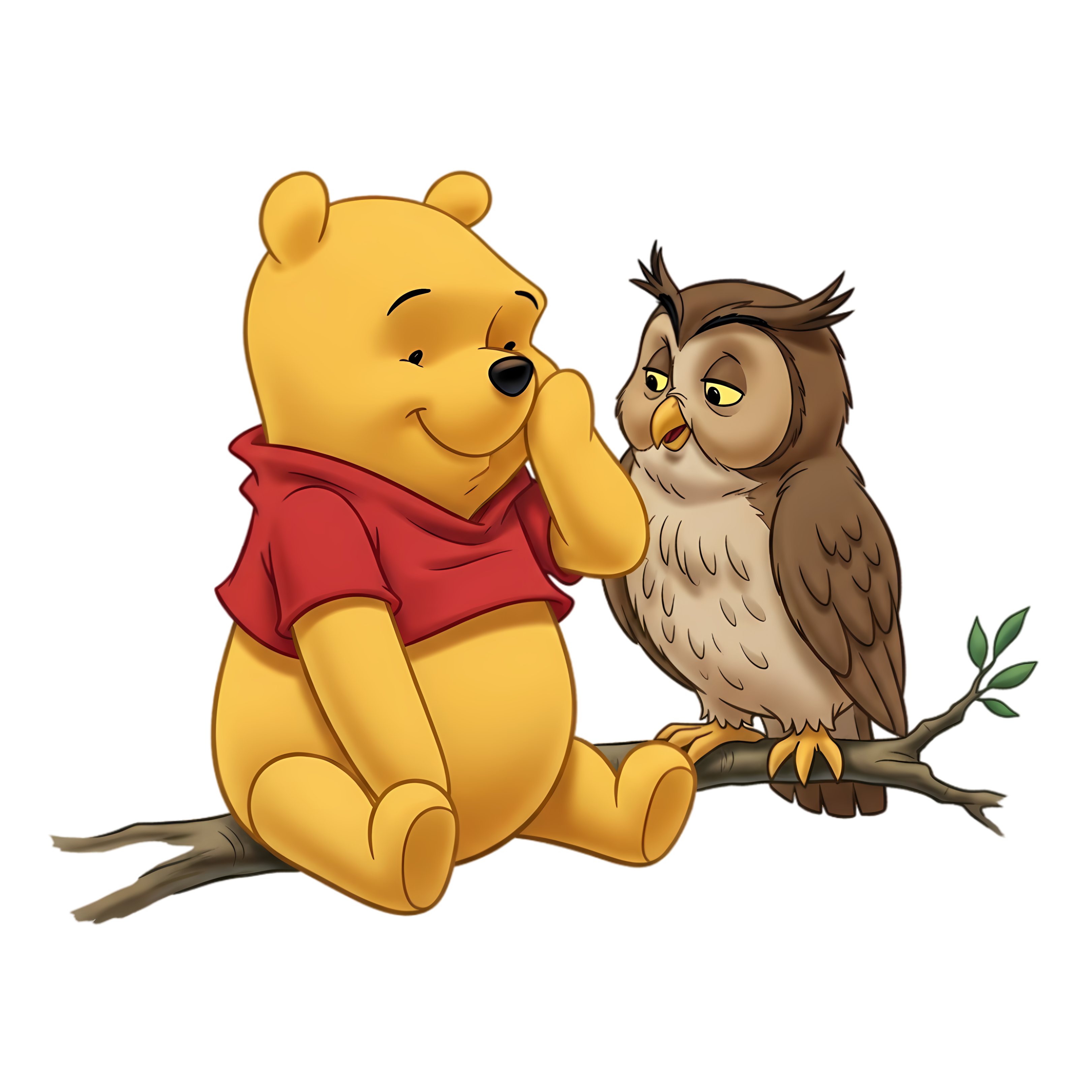 gentle pooh and owl talking together