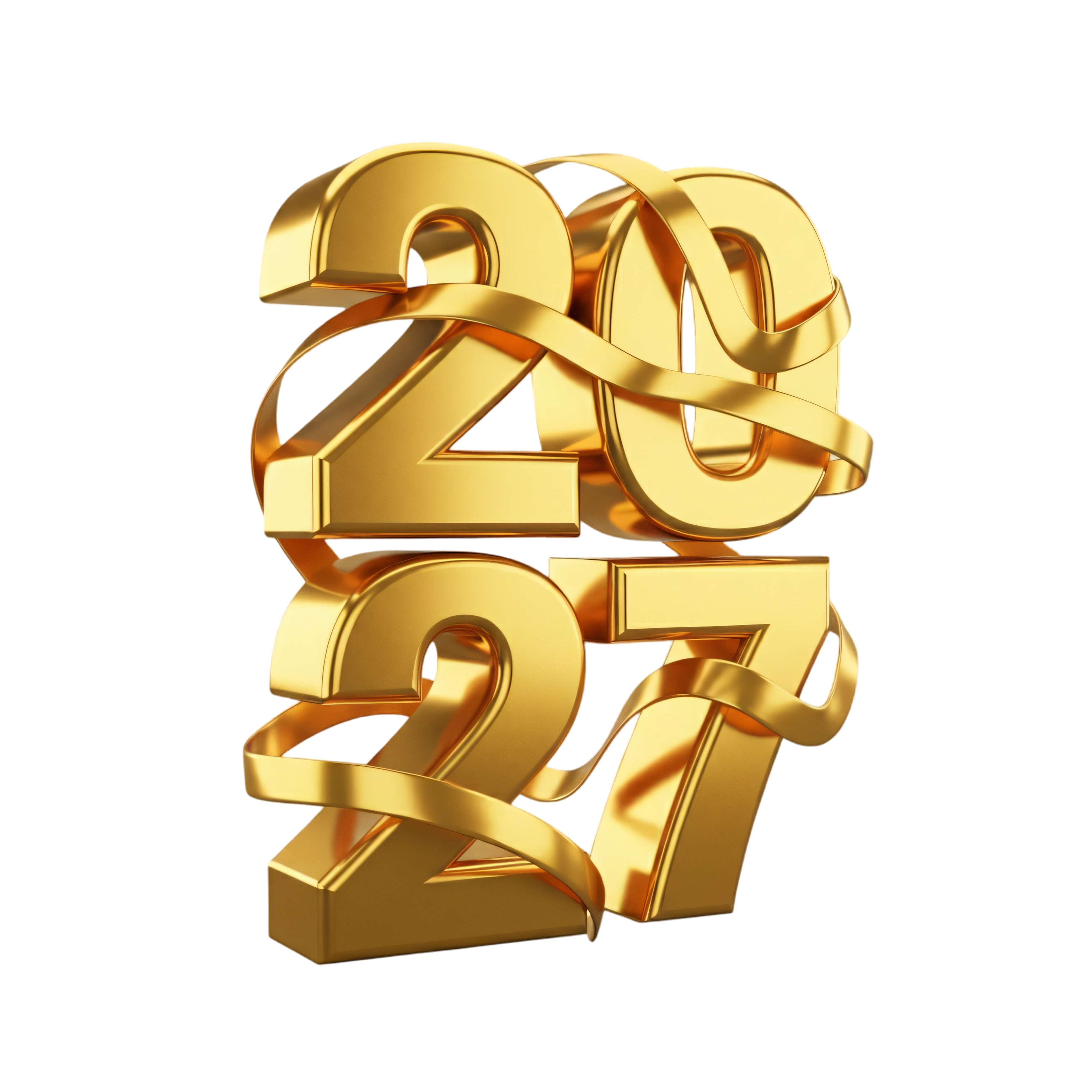 gold 2027 in premium 3d form with elegant finish