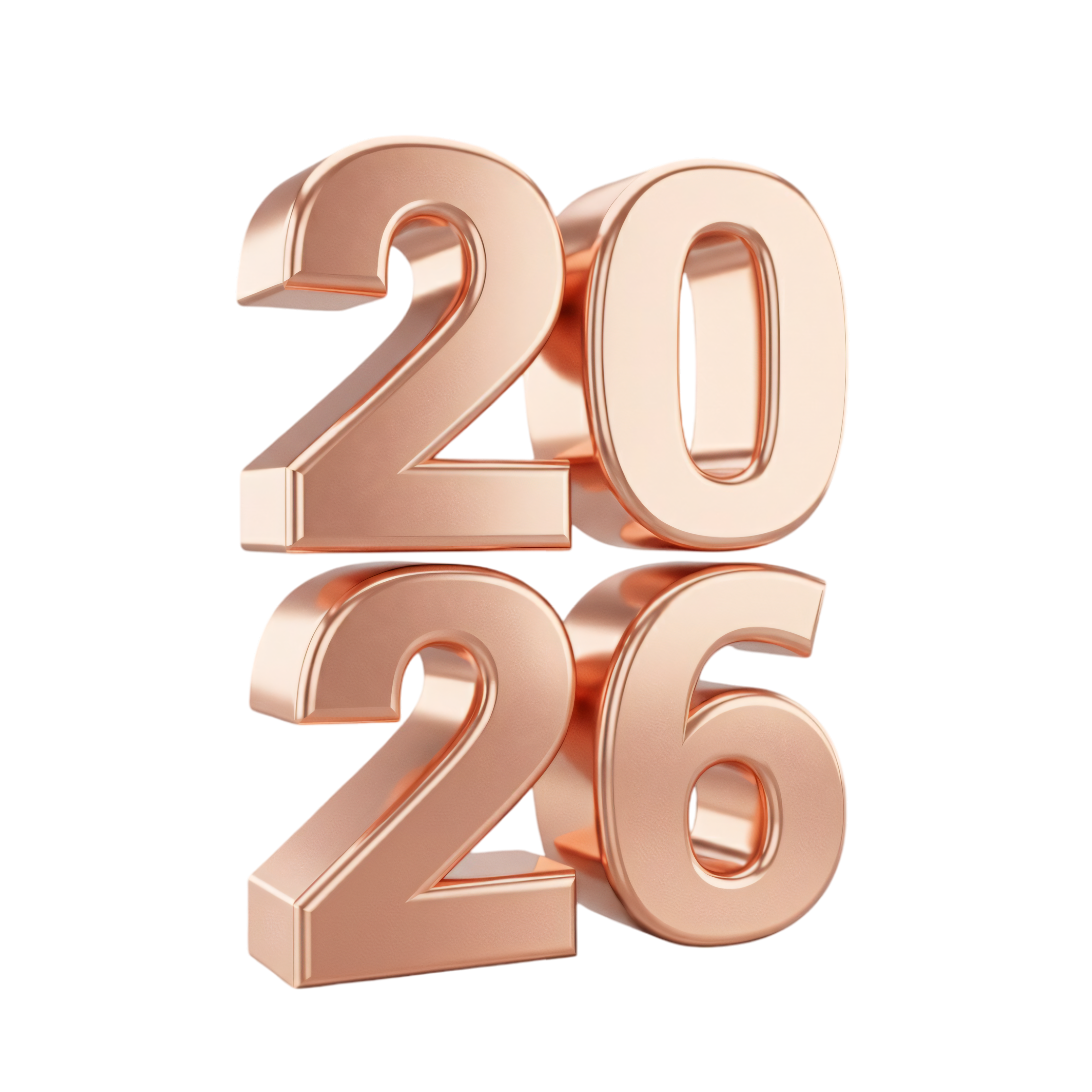 rose gold 2026 premium 3d typography