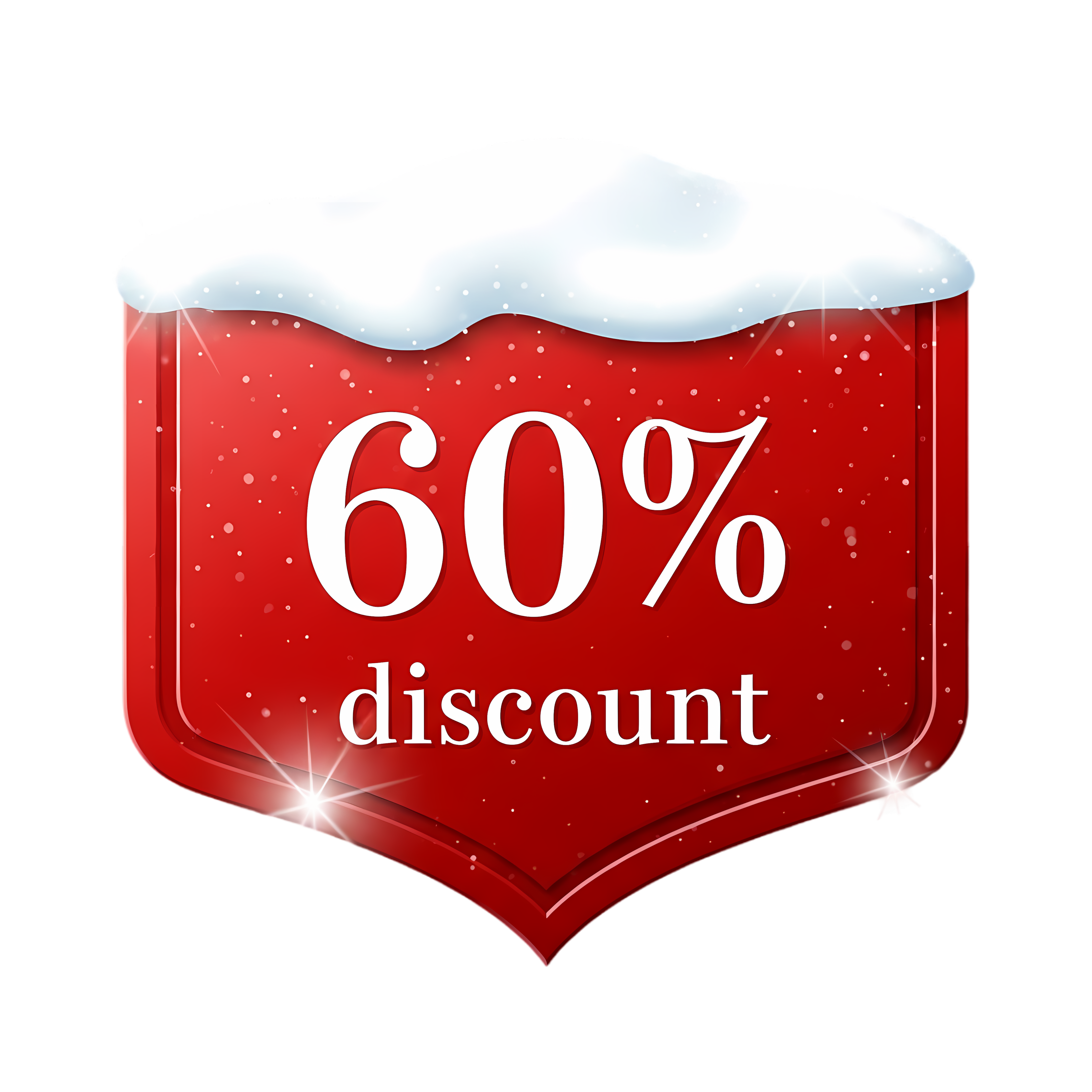 snowy holiday discount tag 60