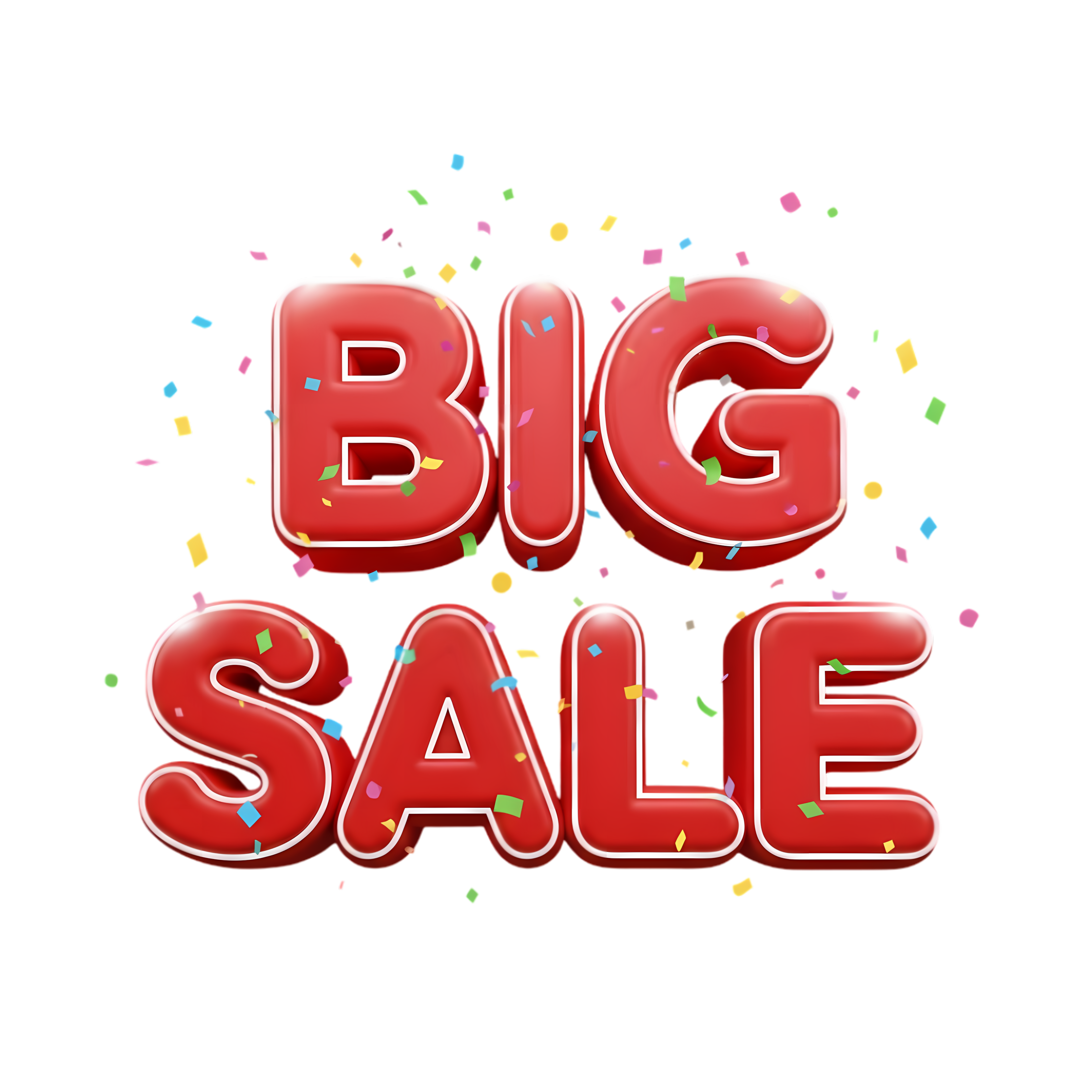 vector big sale sign with colorful confetti