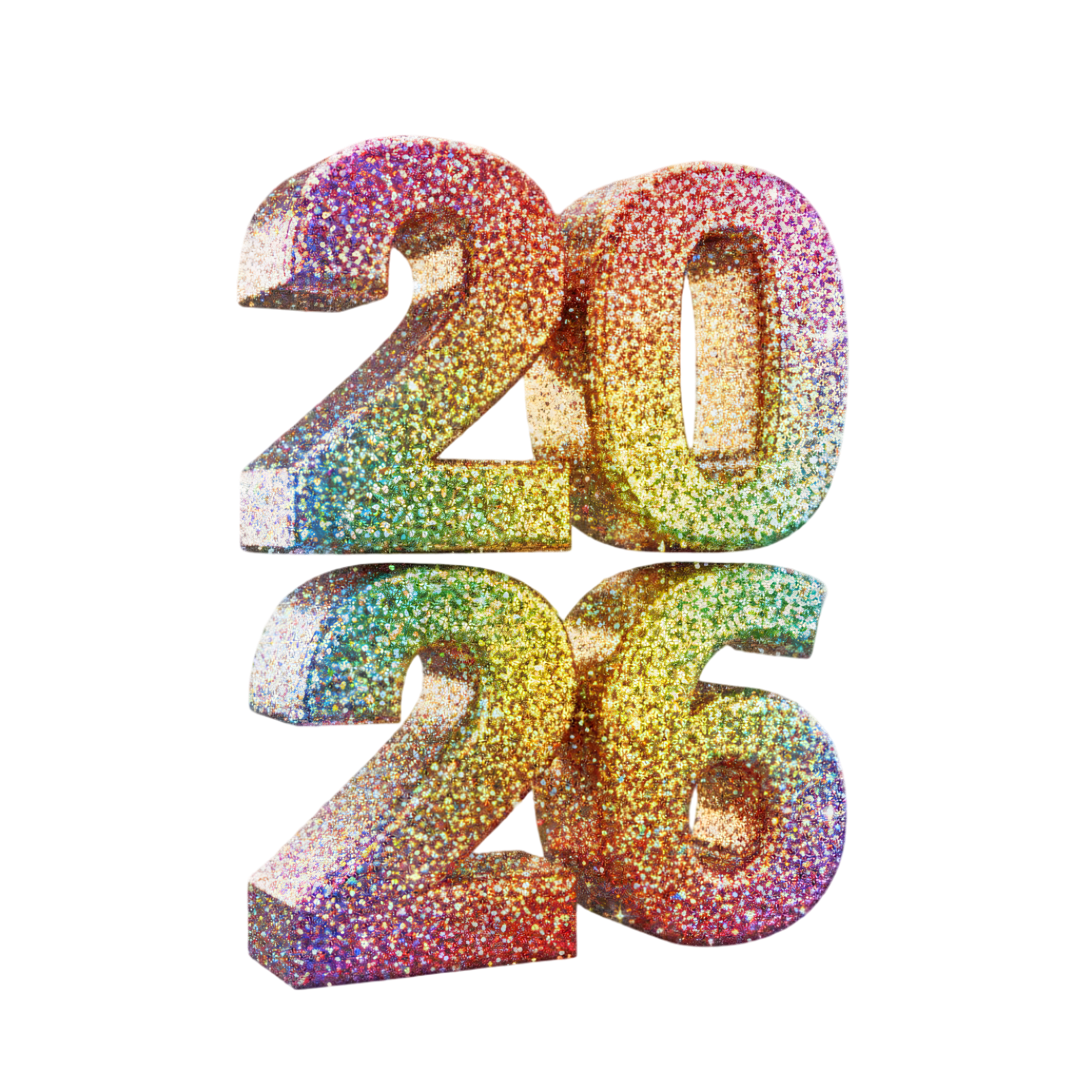 vibrant rainbow glitter 2026 with sparkling highlights