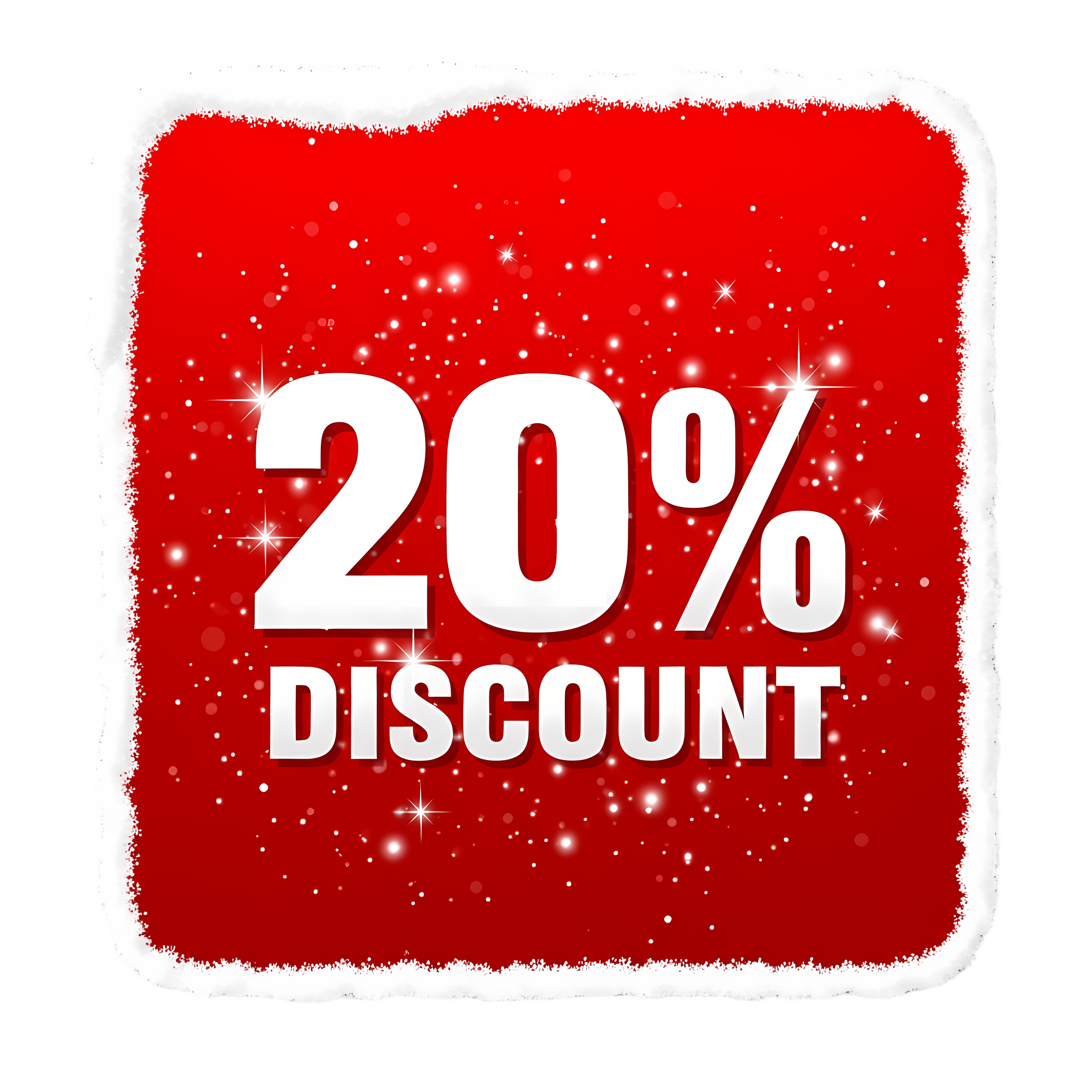 winter holiday sale tag with 20 percent savings