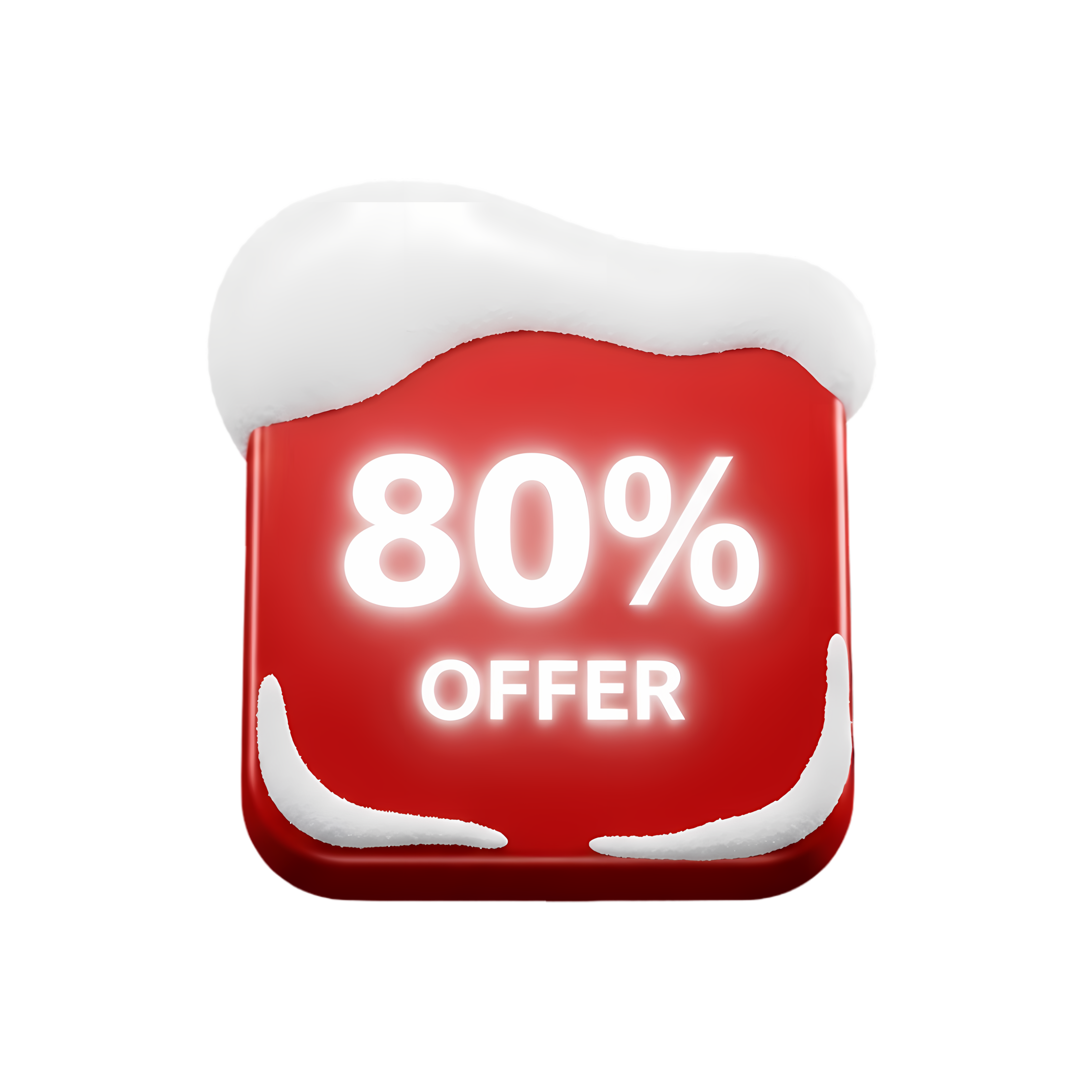 winter red discount tag showing 80