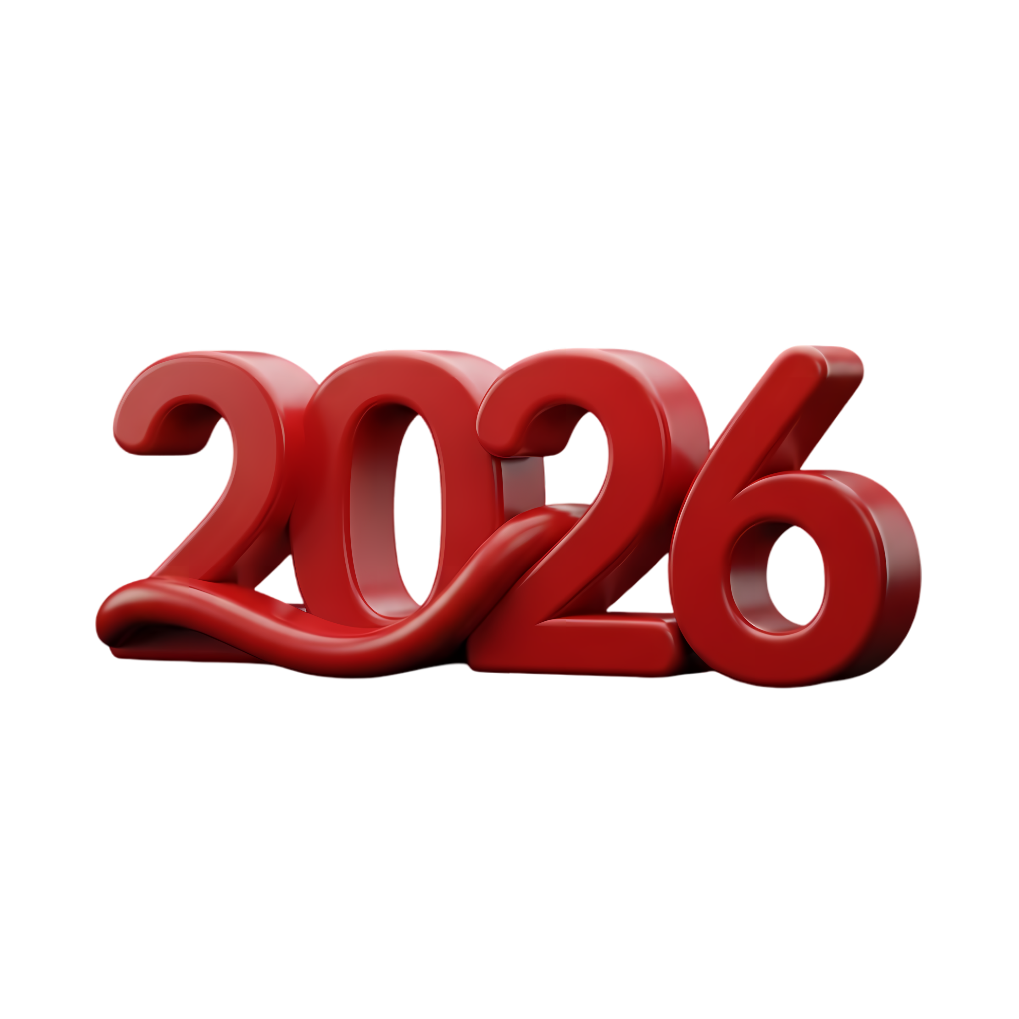 3d curved red 2027 lettering in a bold stylized typography design