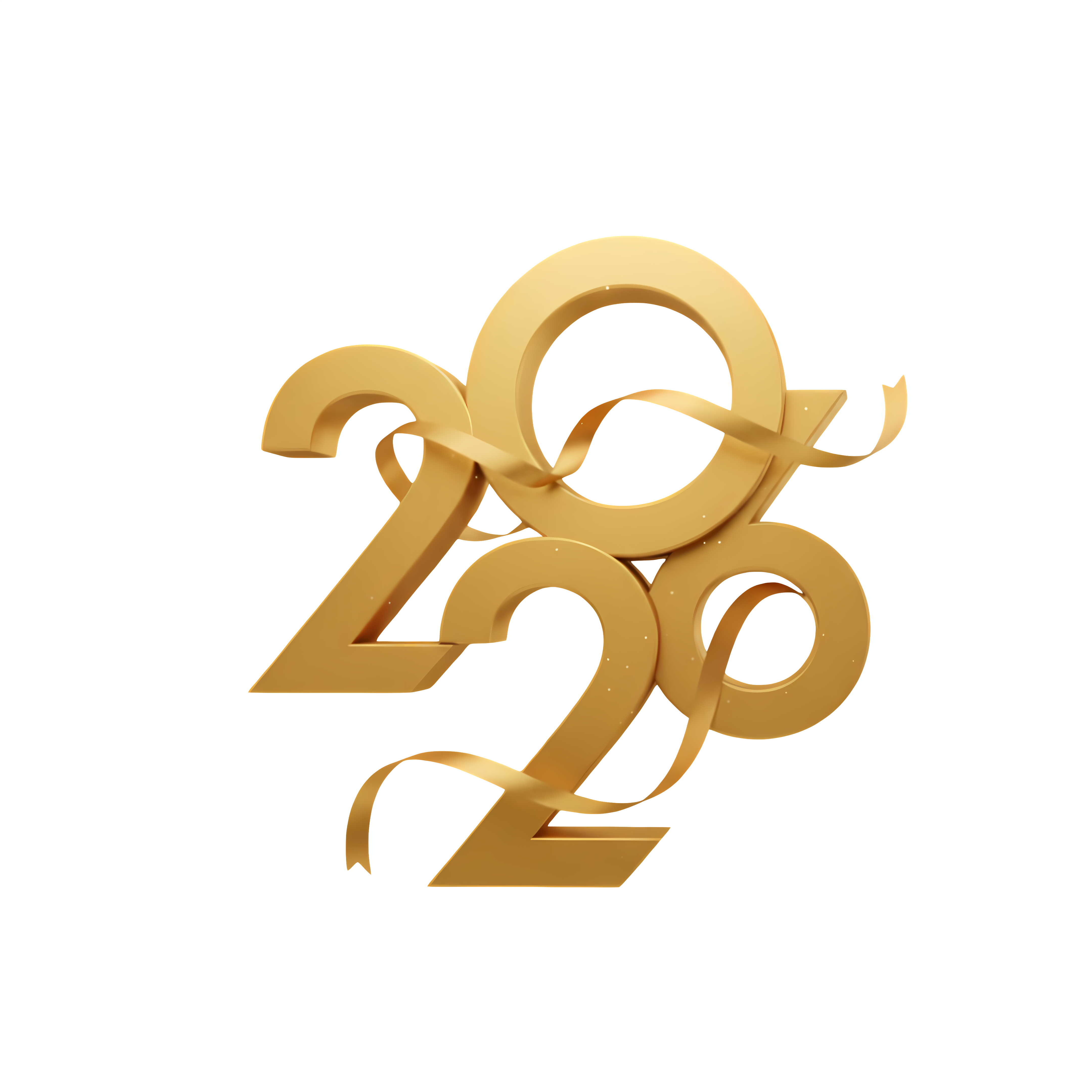3d matte gold 2026 vertical layout with soft sparkle glow