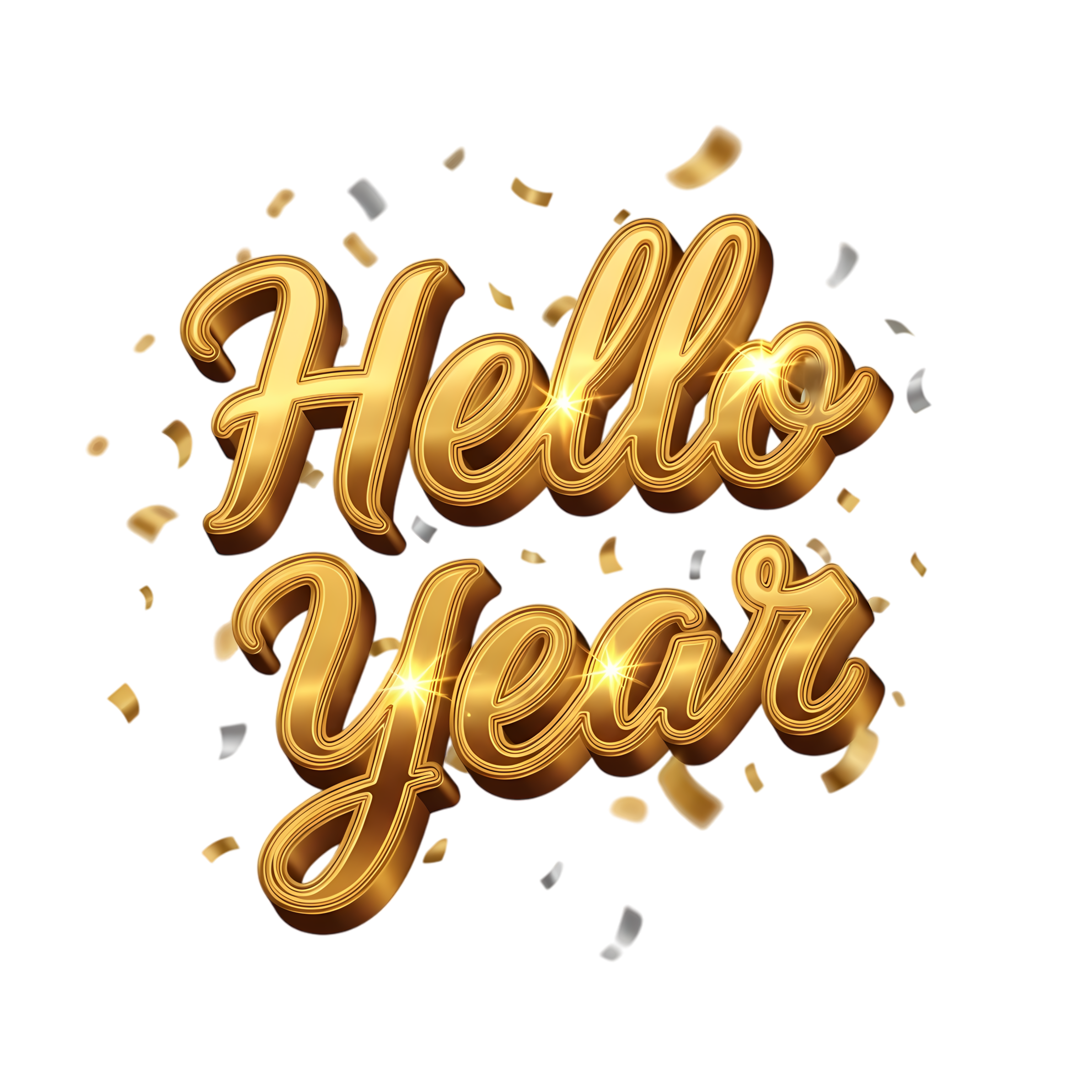 2026 celebration decorative gold text with 3d shine