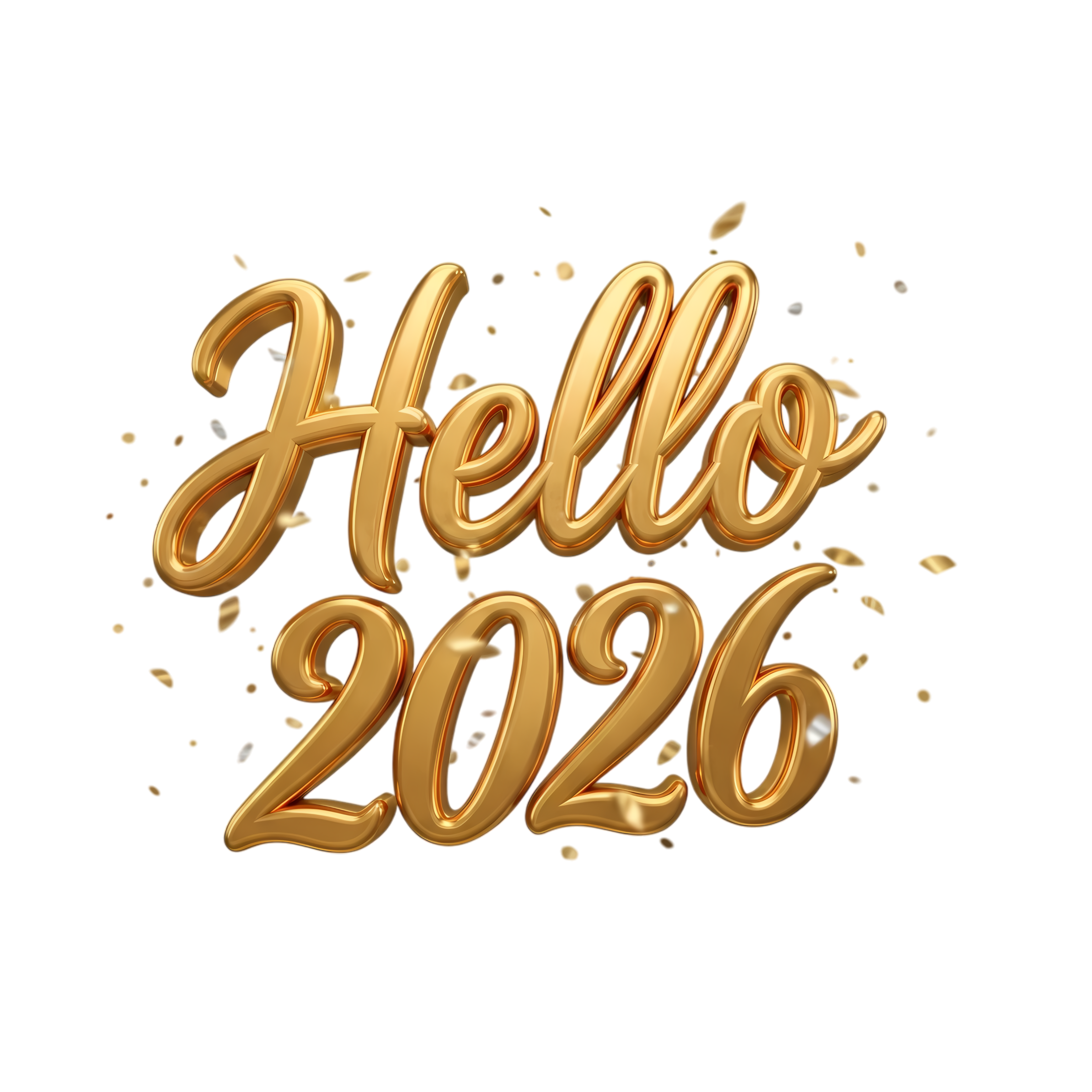 2026 celebration festive font with confetti and sparkles