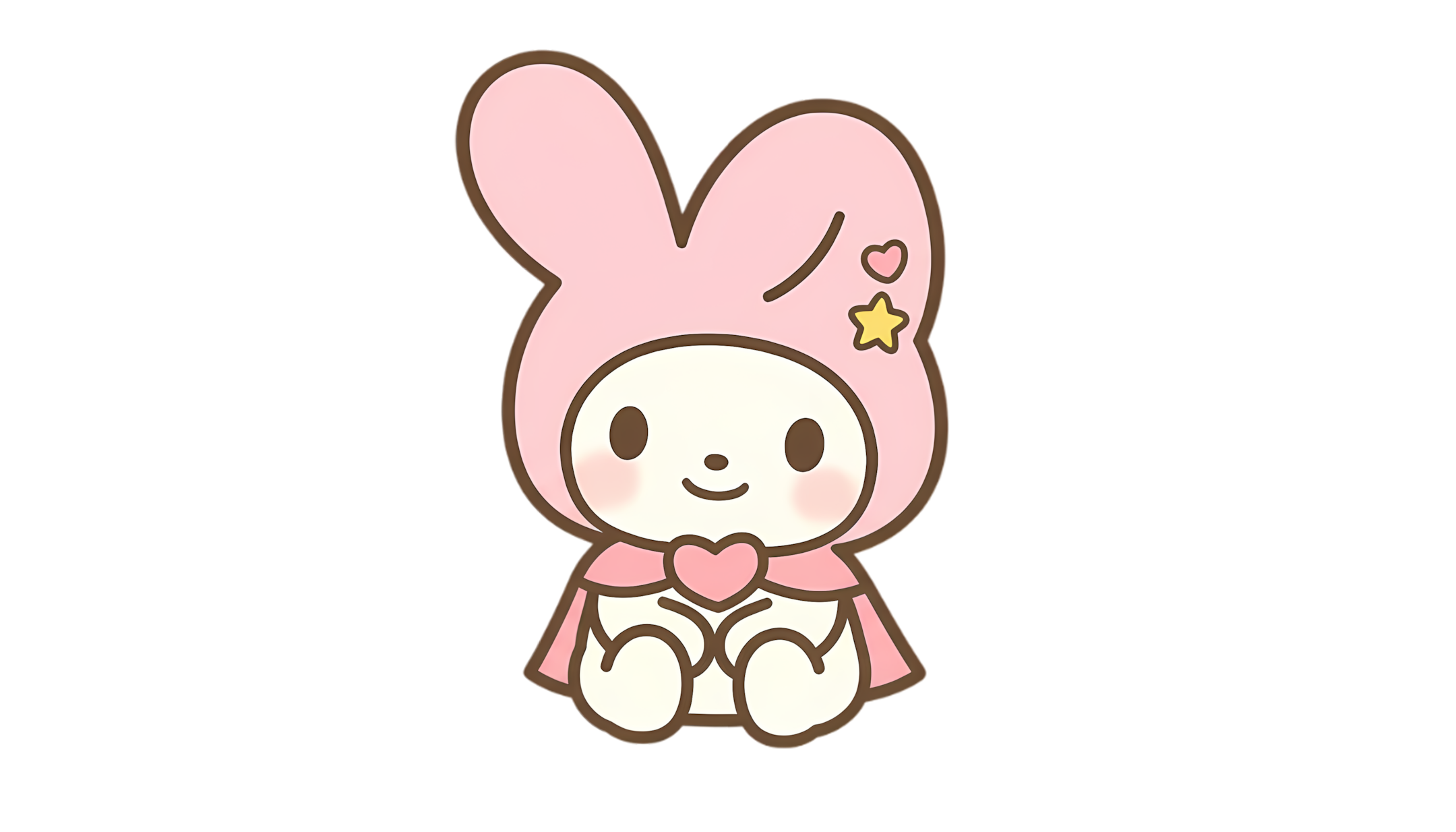 adorable kawaii bunny in gentle sitting position