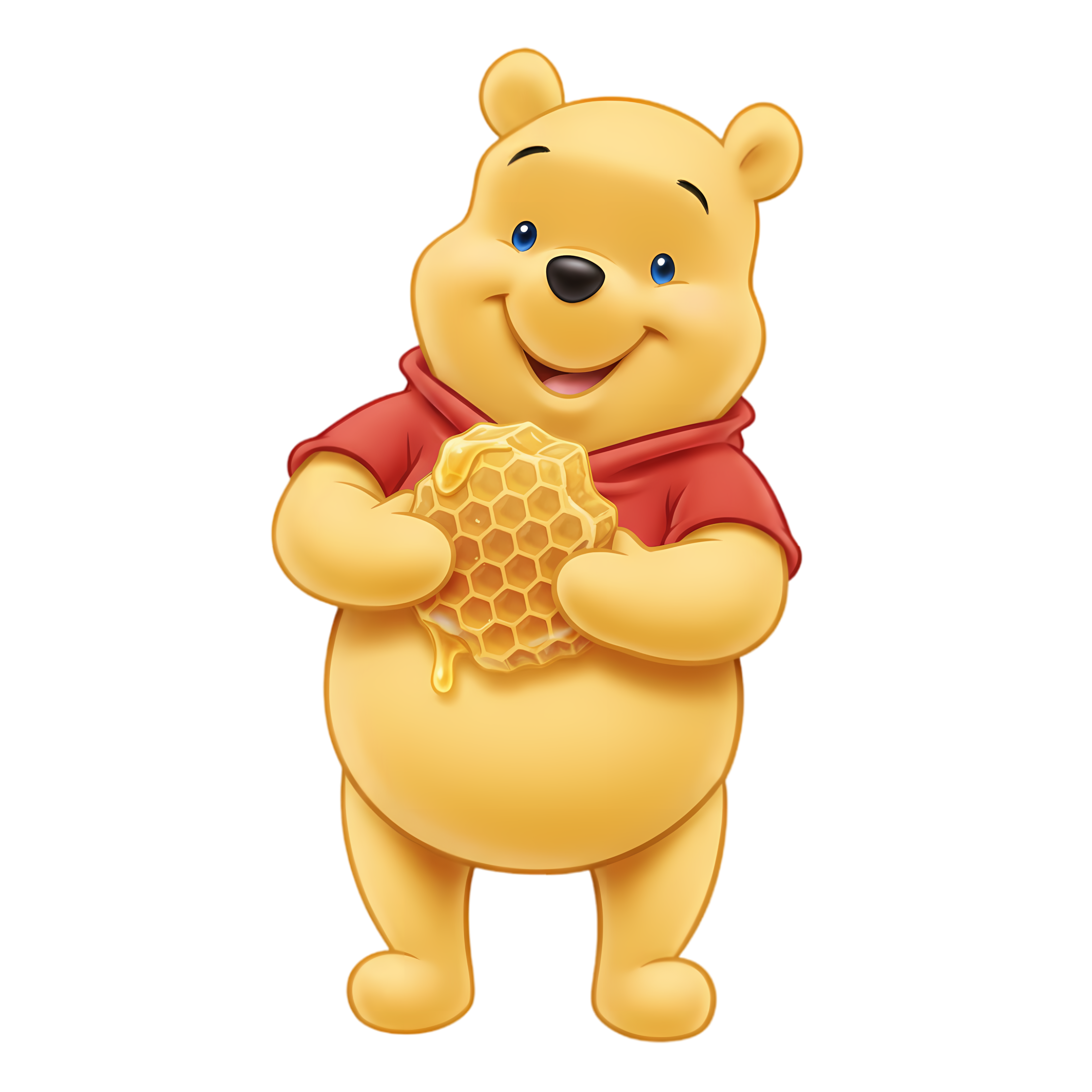 adorable winnie the pooh holding honeycomb