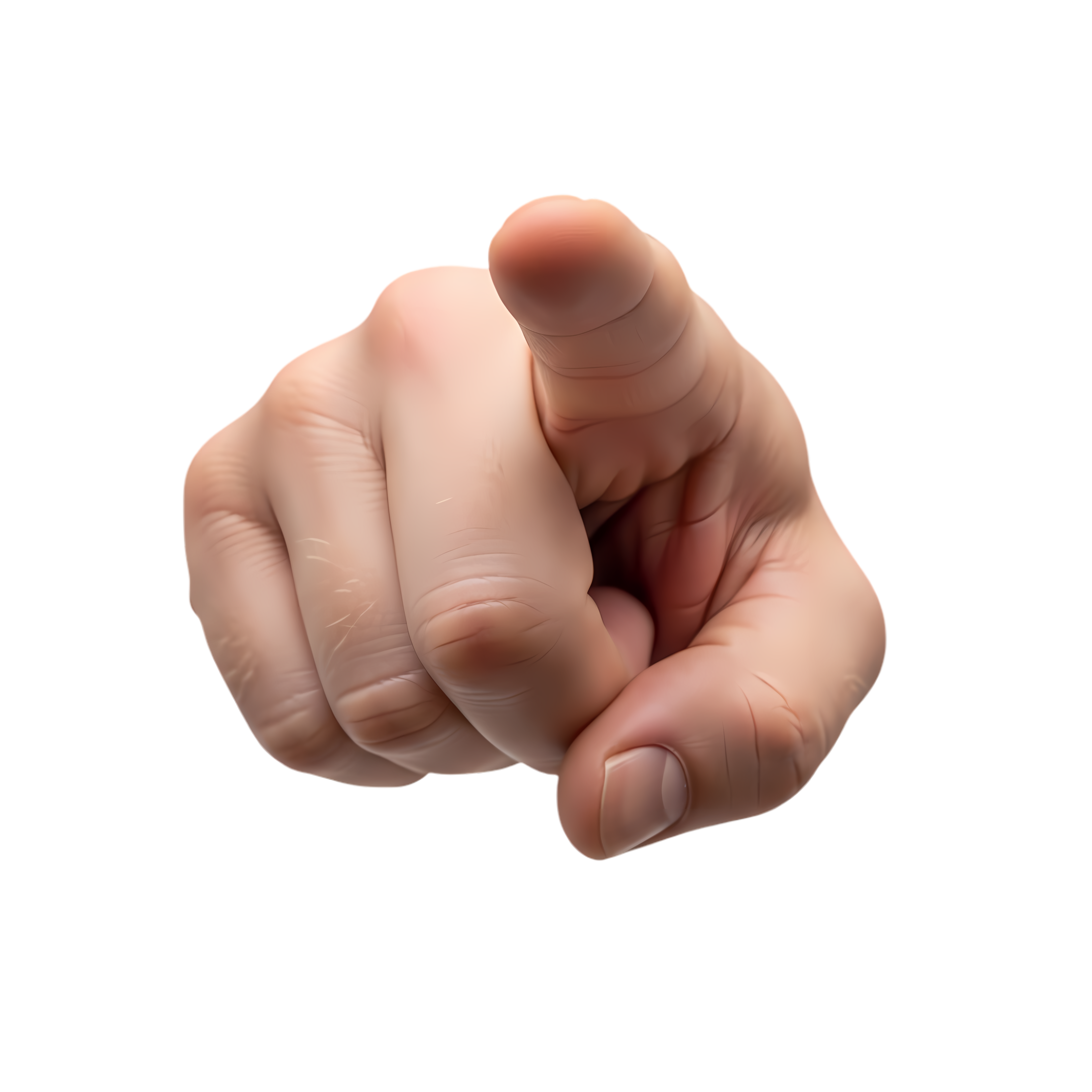 Index Finger Pointing Hand Realistic Skin Tones