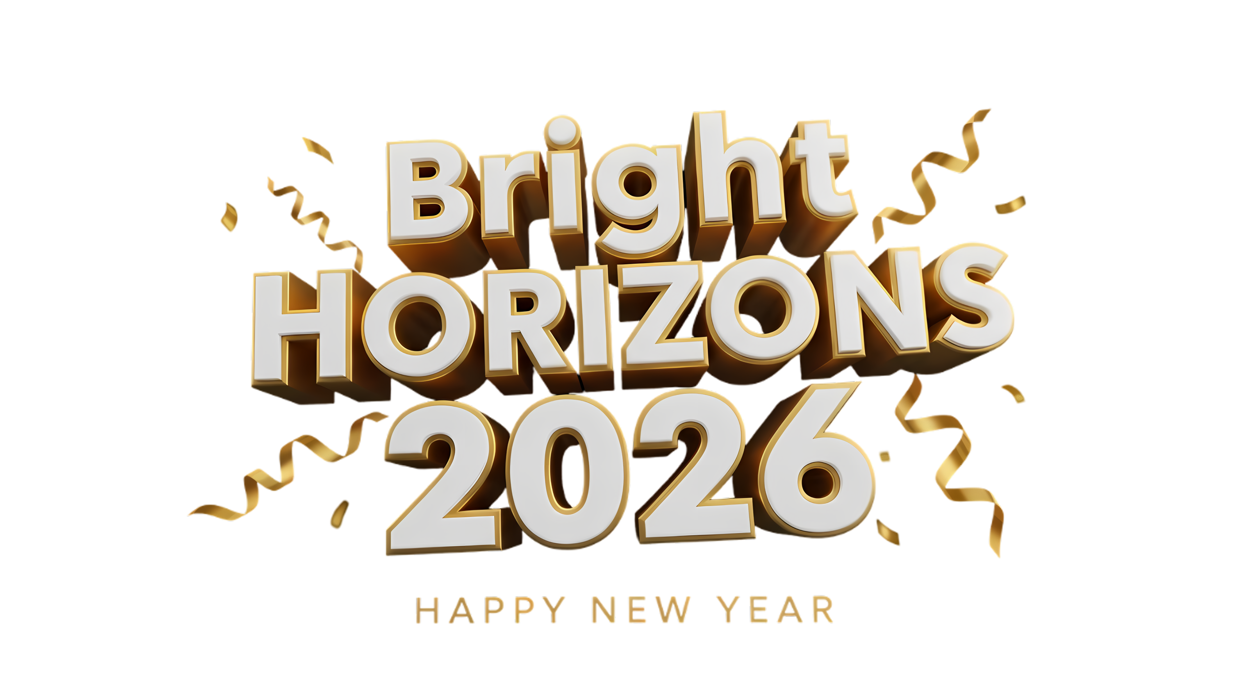 bright horizons happy new year 2026 celebration font