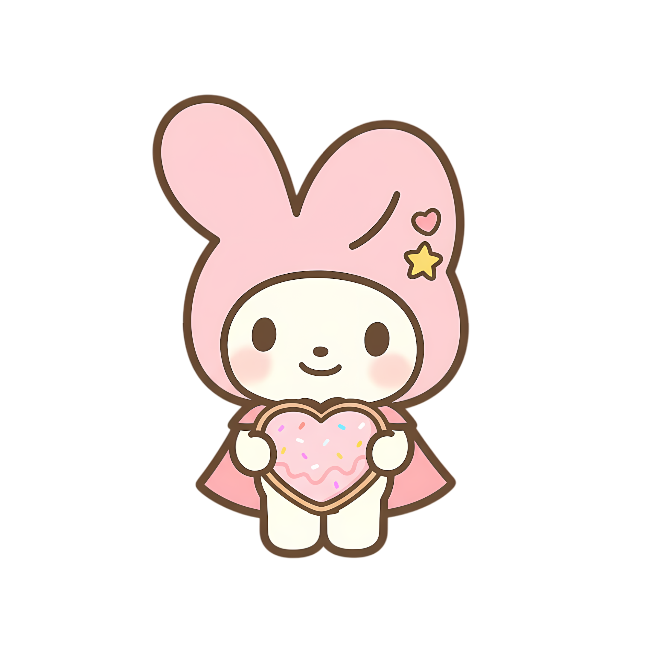 bunny holding sweet heart cookie