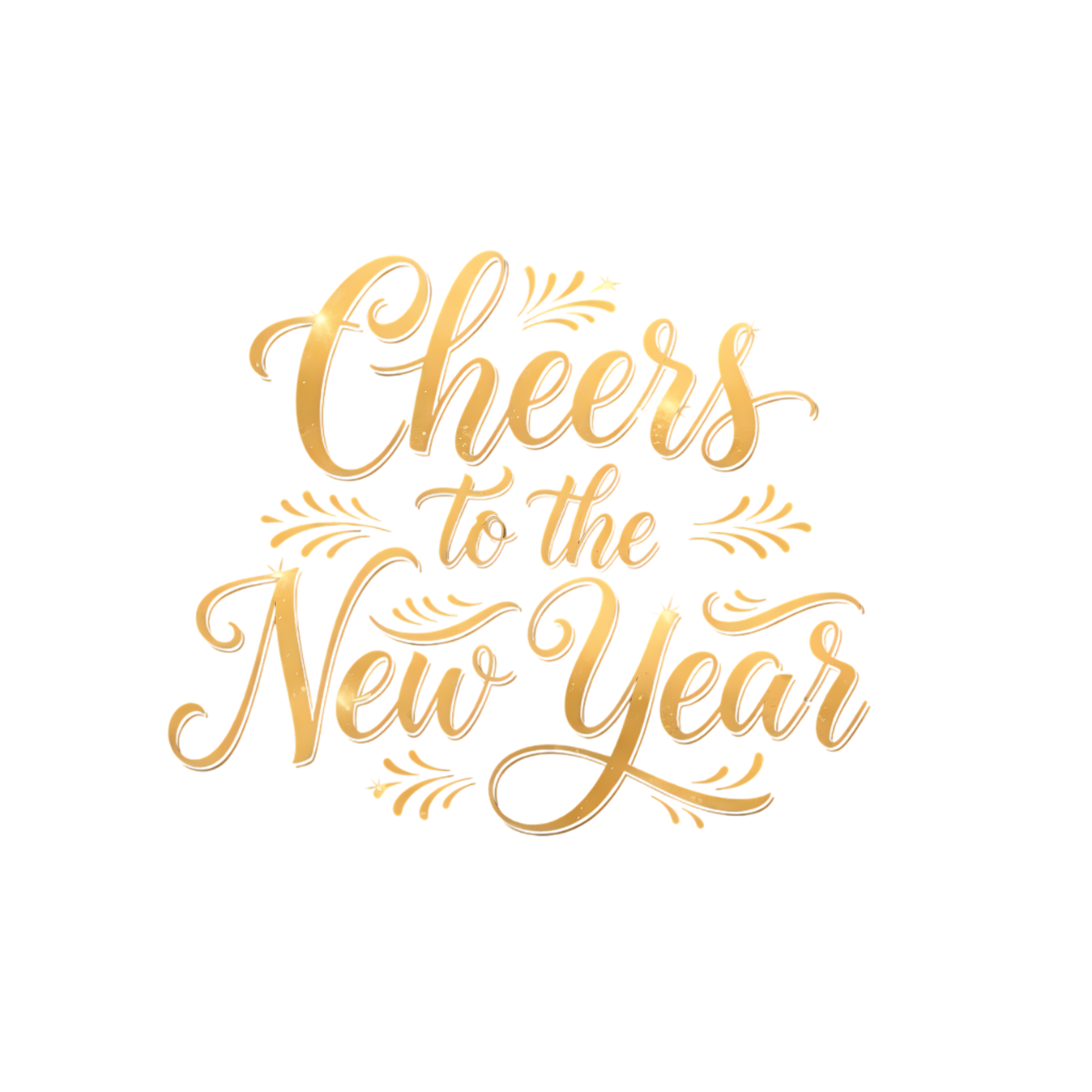 cheers to the new year calligraphy art