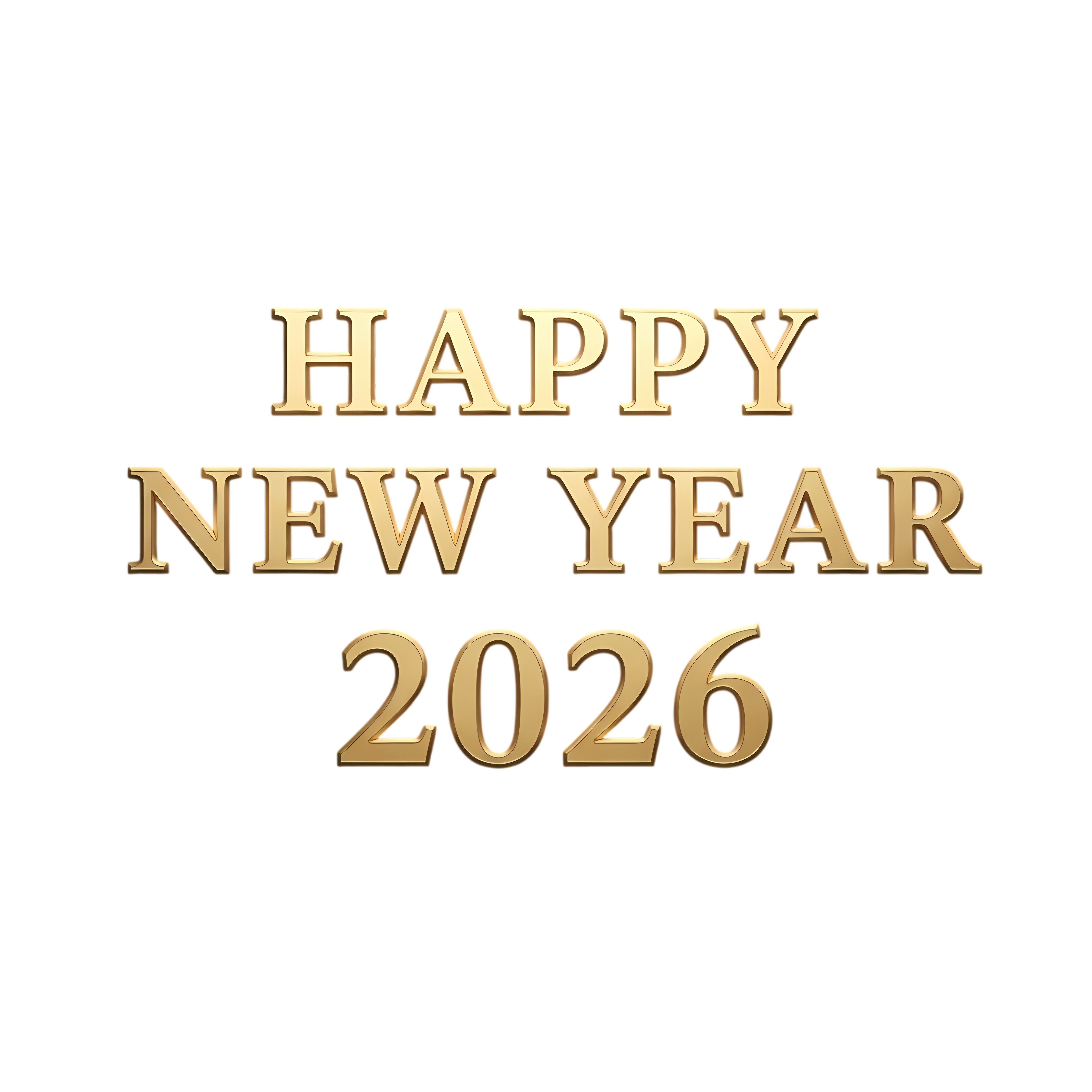 classic happy new year 2026 font design