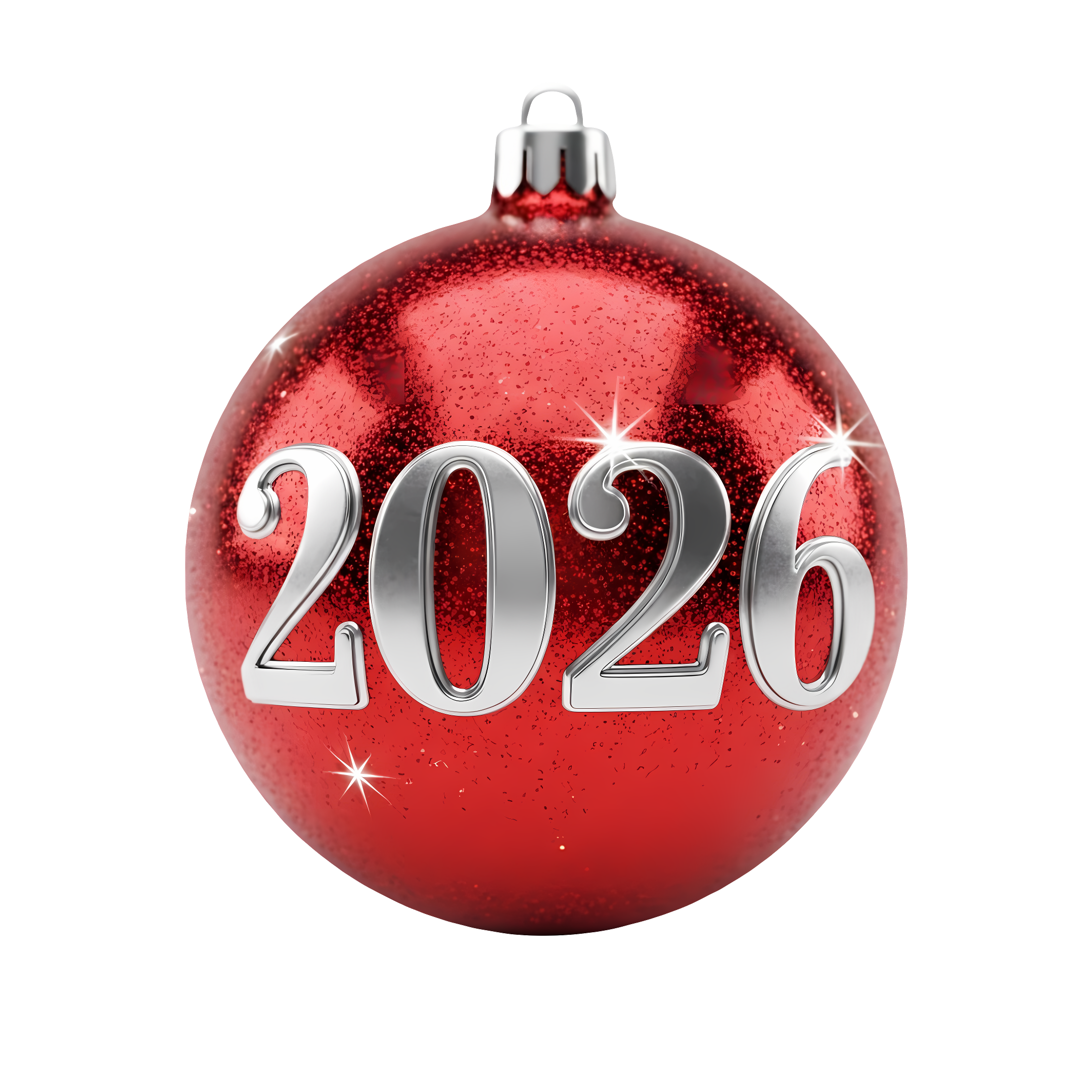 elegant 2026 typography over glitter ball