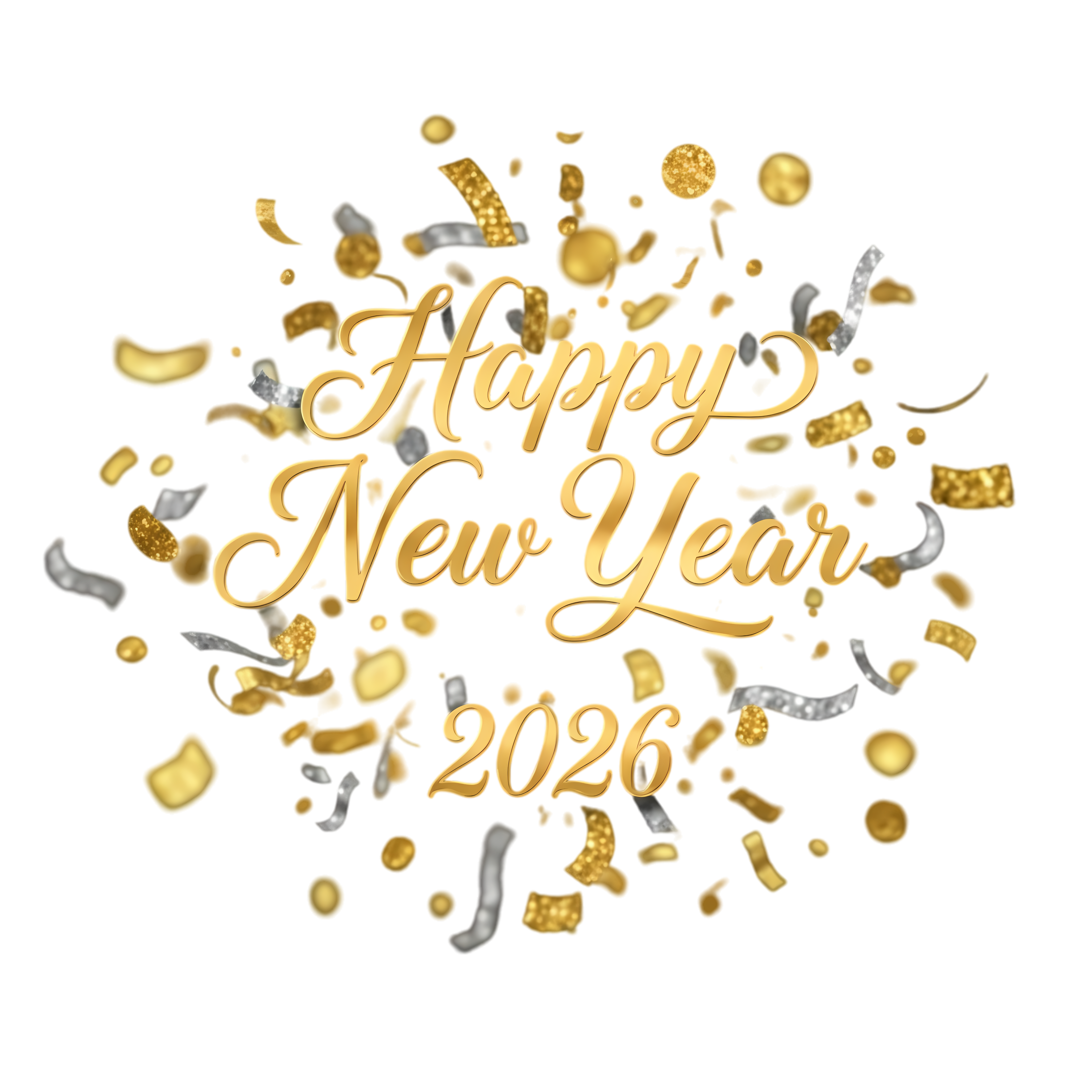 elegant gold confetti happy new year 2026