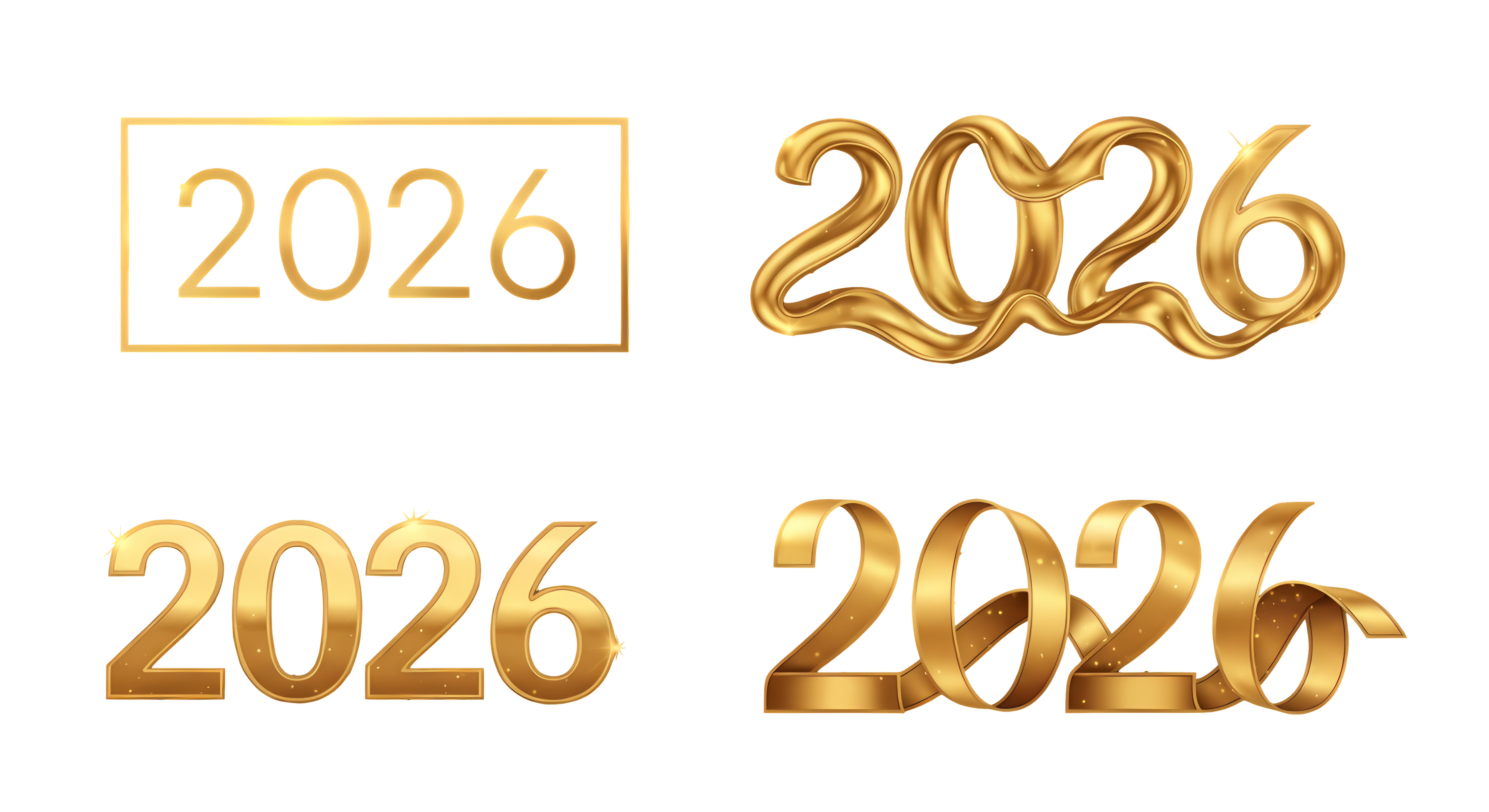 et of elegant gold 2026 new year number text design
