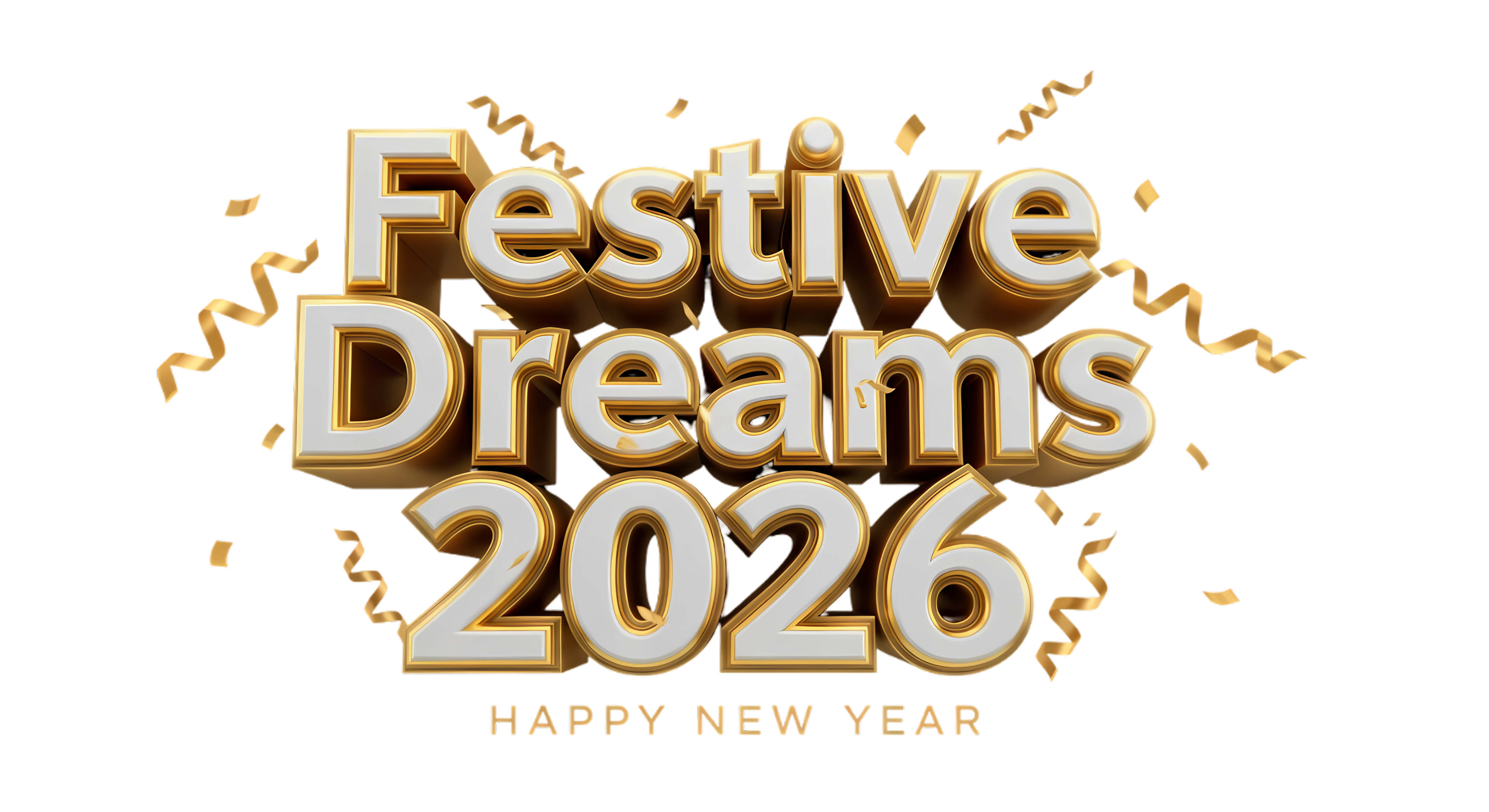 festive dreams happy new year 2026 text poster