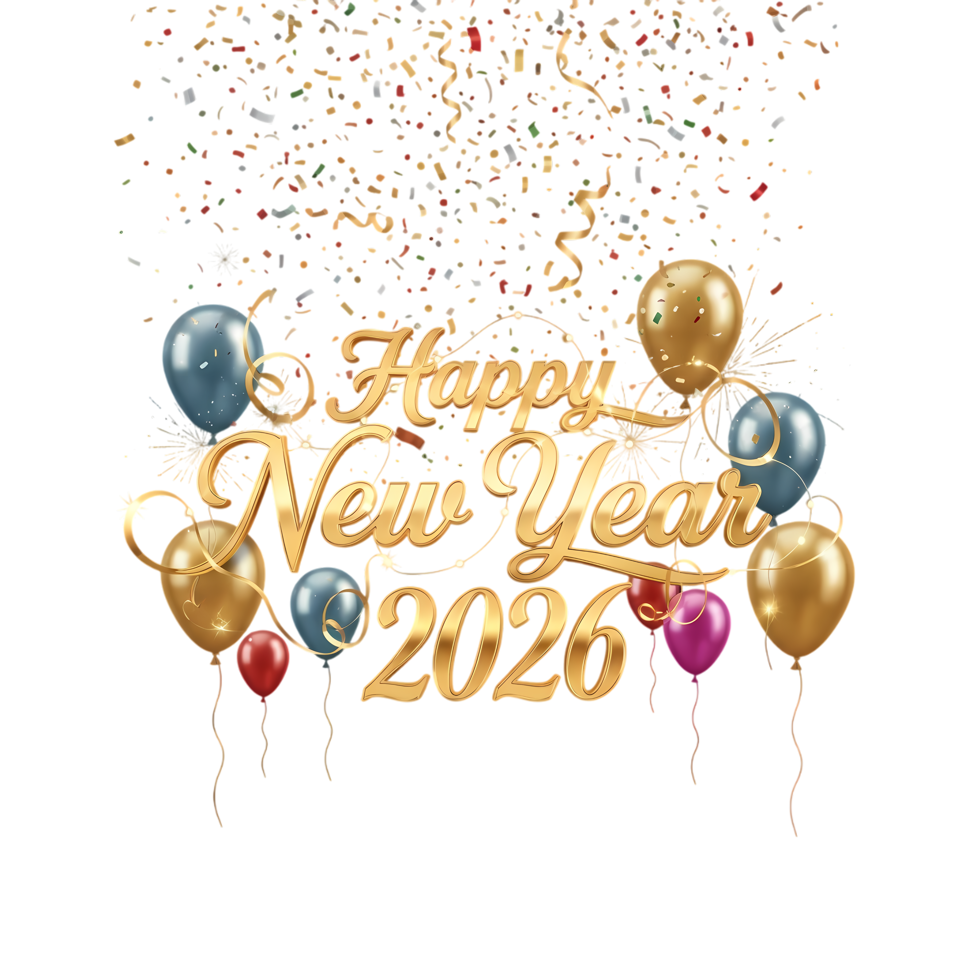 festive happy new year 2026 text layout