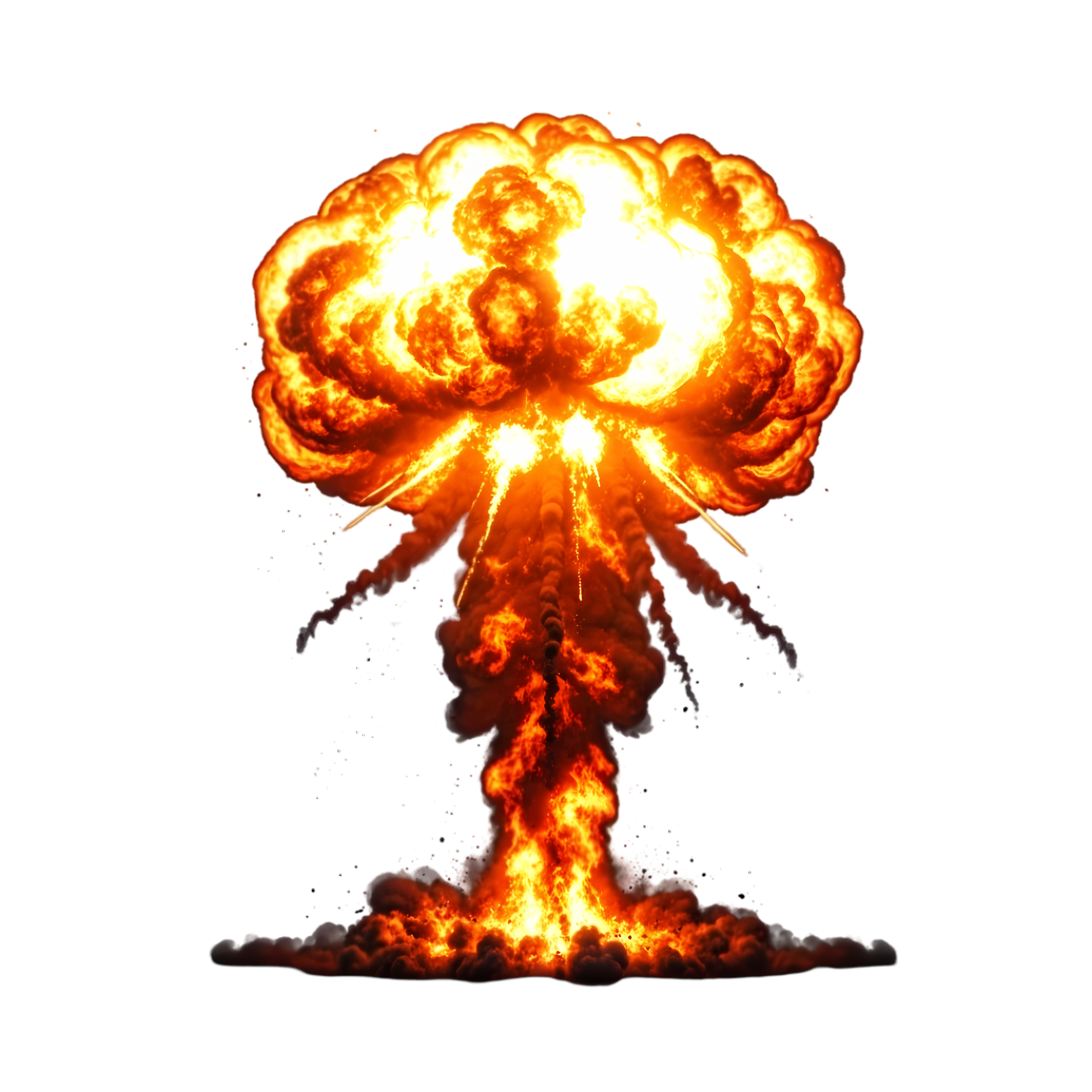 Orange Fiery Mushroom Cloud Explosion