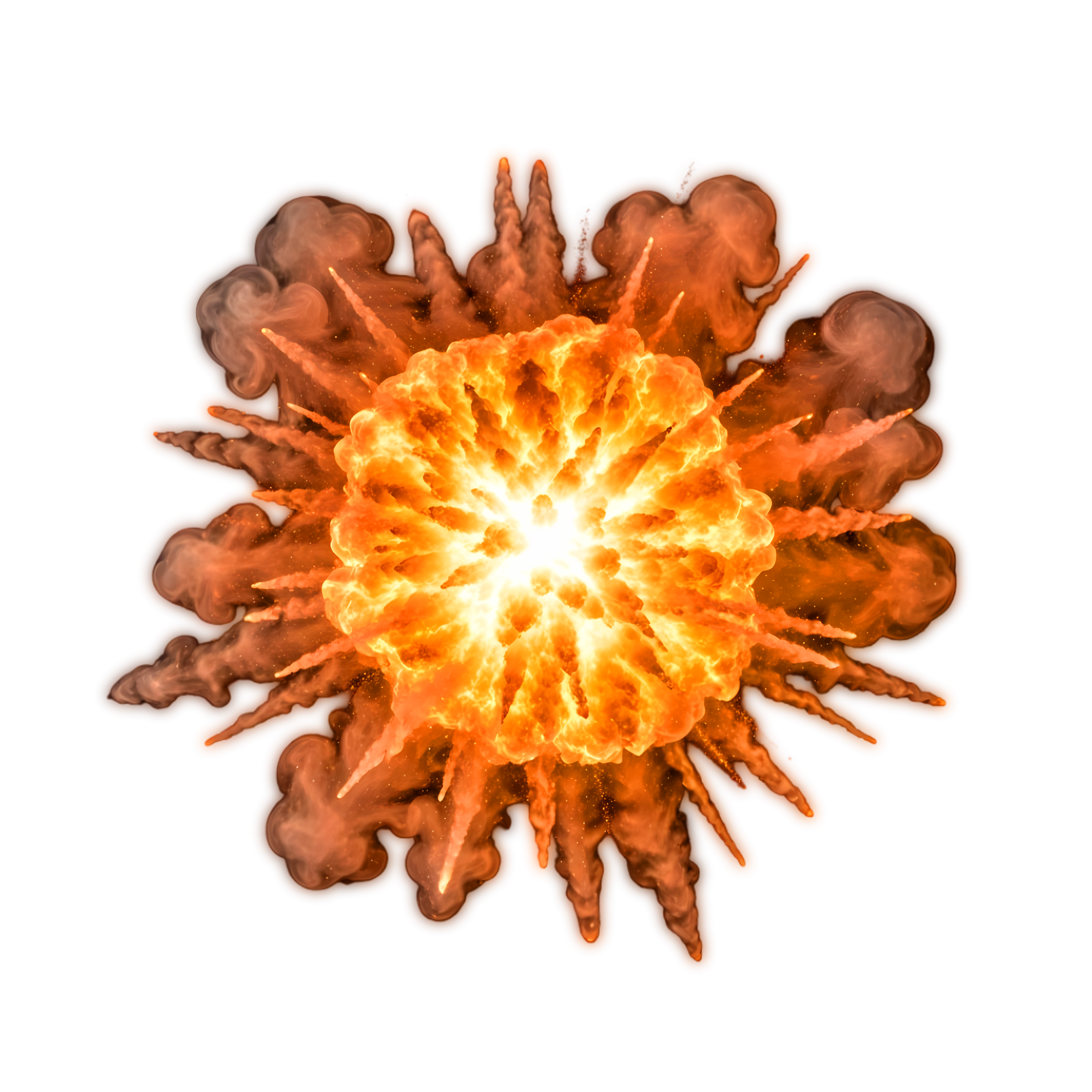 Fiery Orange Explosion with White-Hot Core