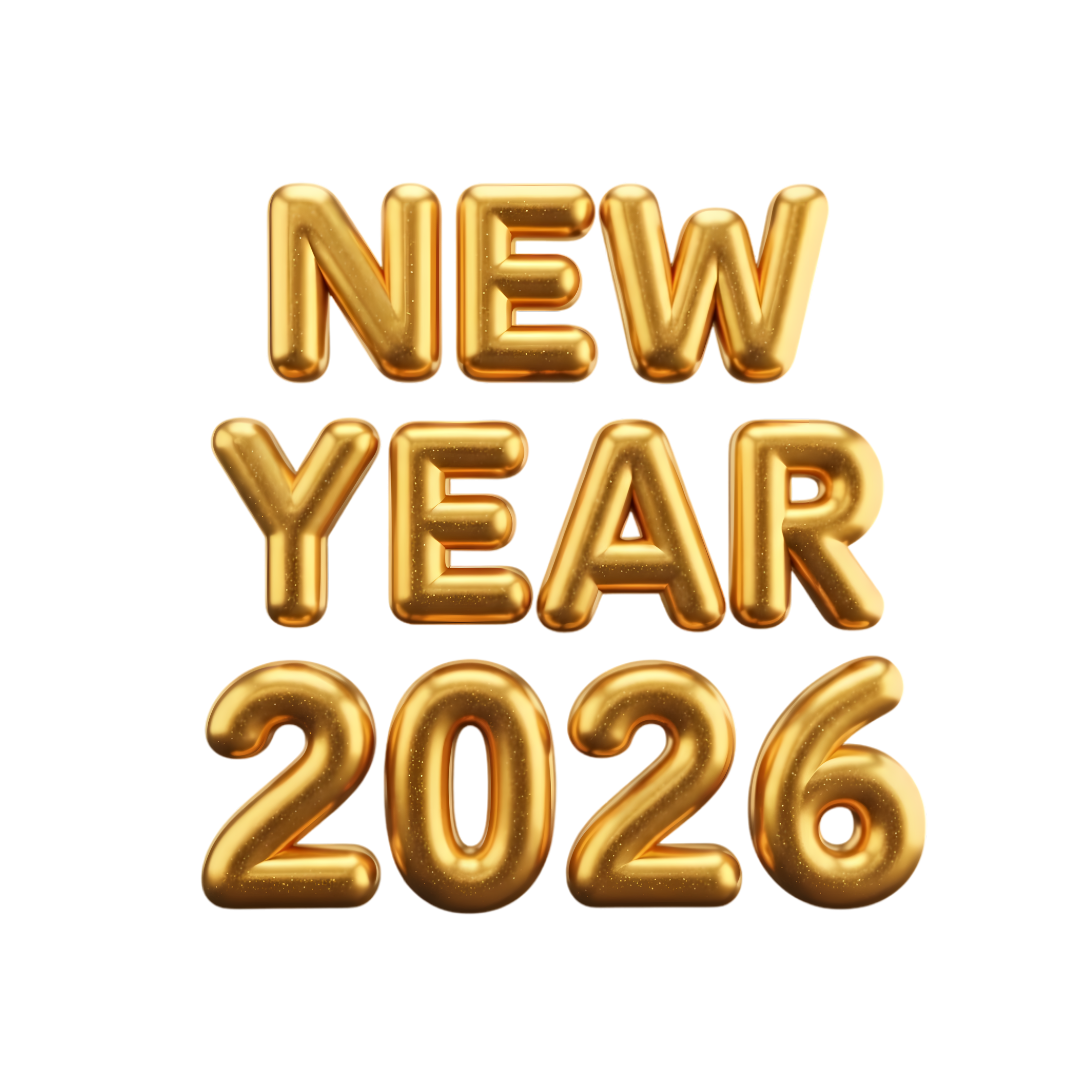 glittery golden new year 2026 lettering festive design