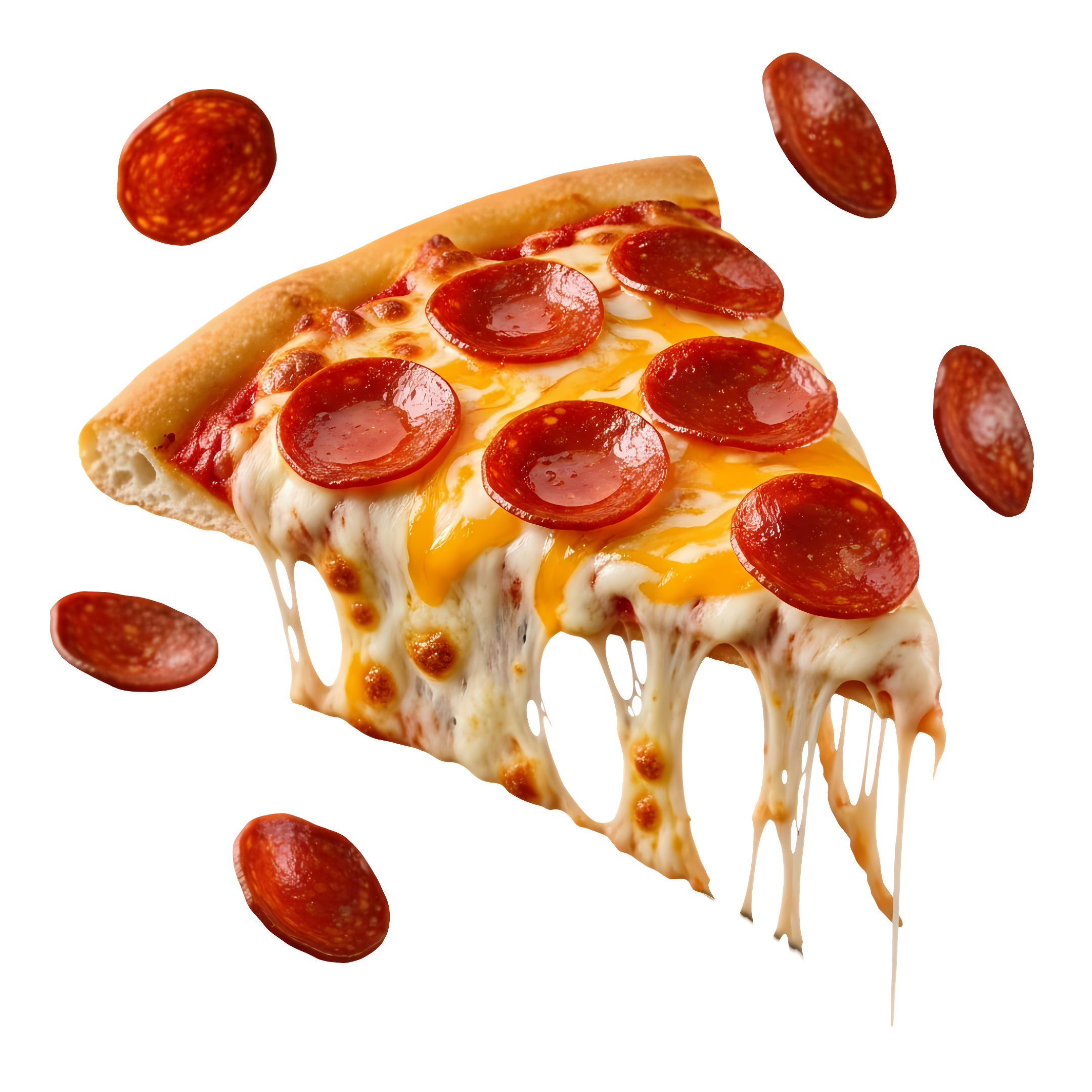 gooey pepperoni slice with cheese drips