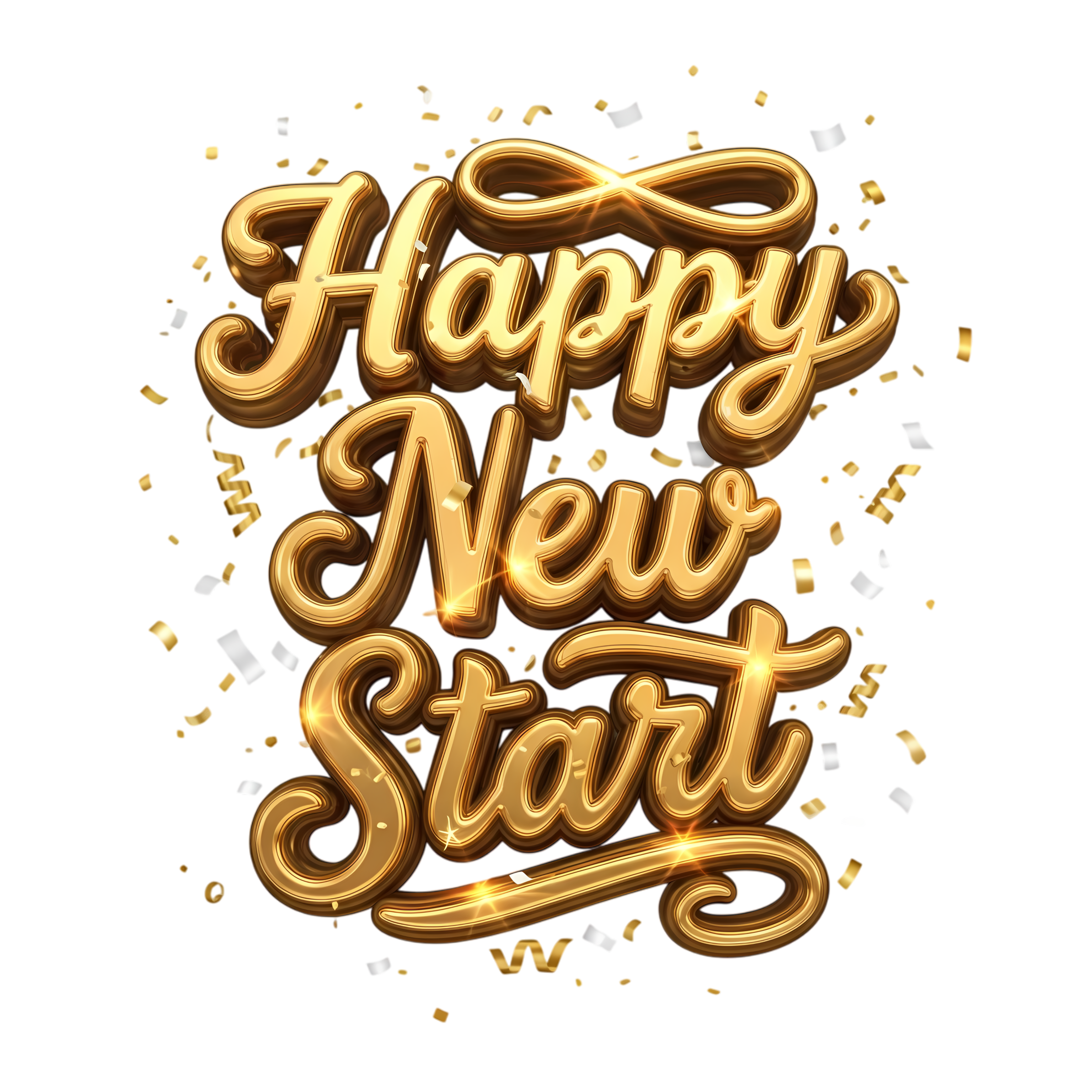 happy new start 2026 typography layout with 3d effect