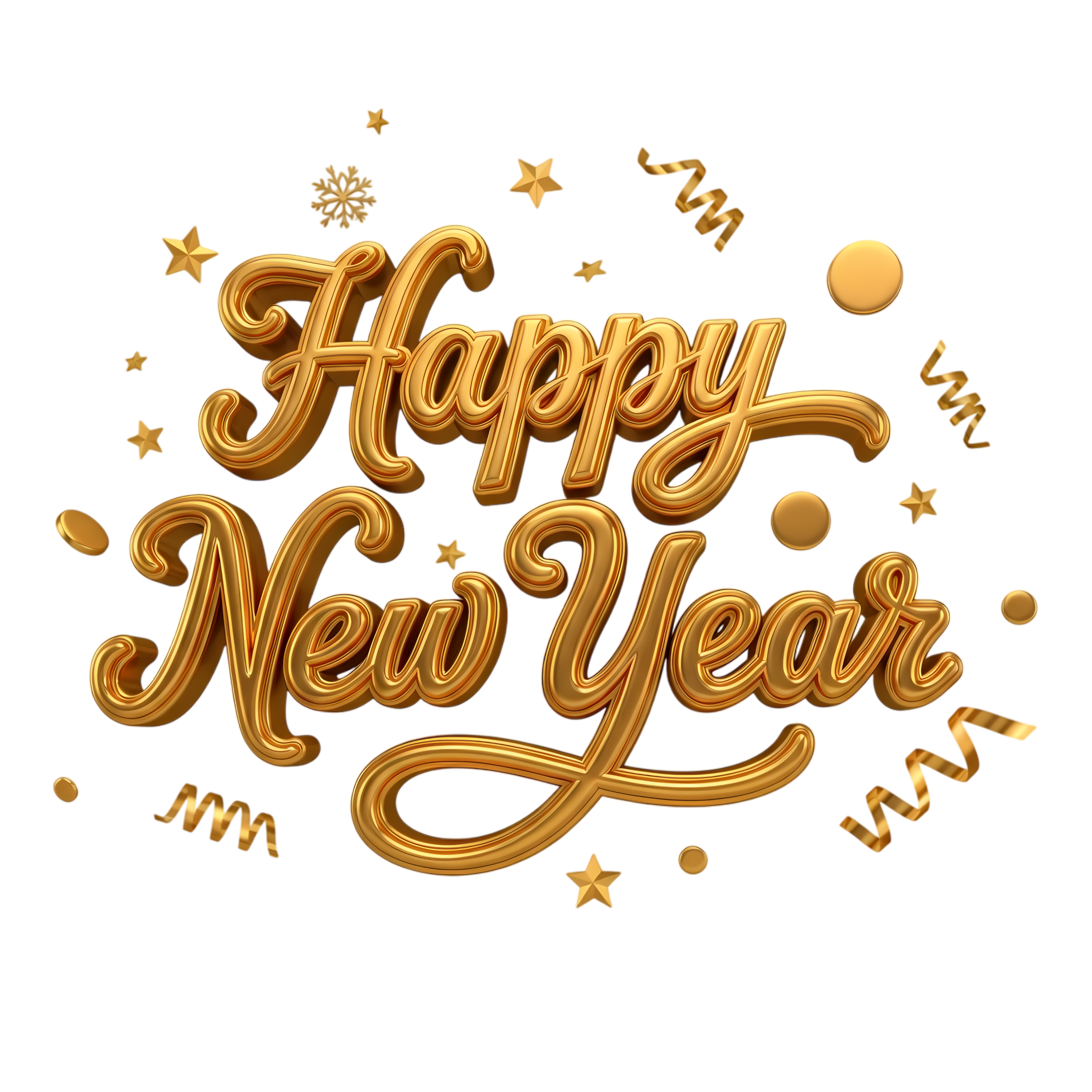 happy new year decorative font with sparkles