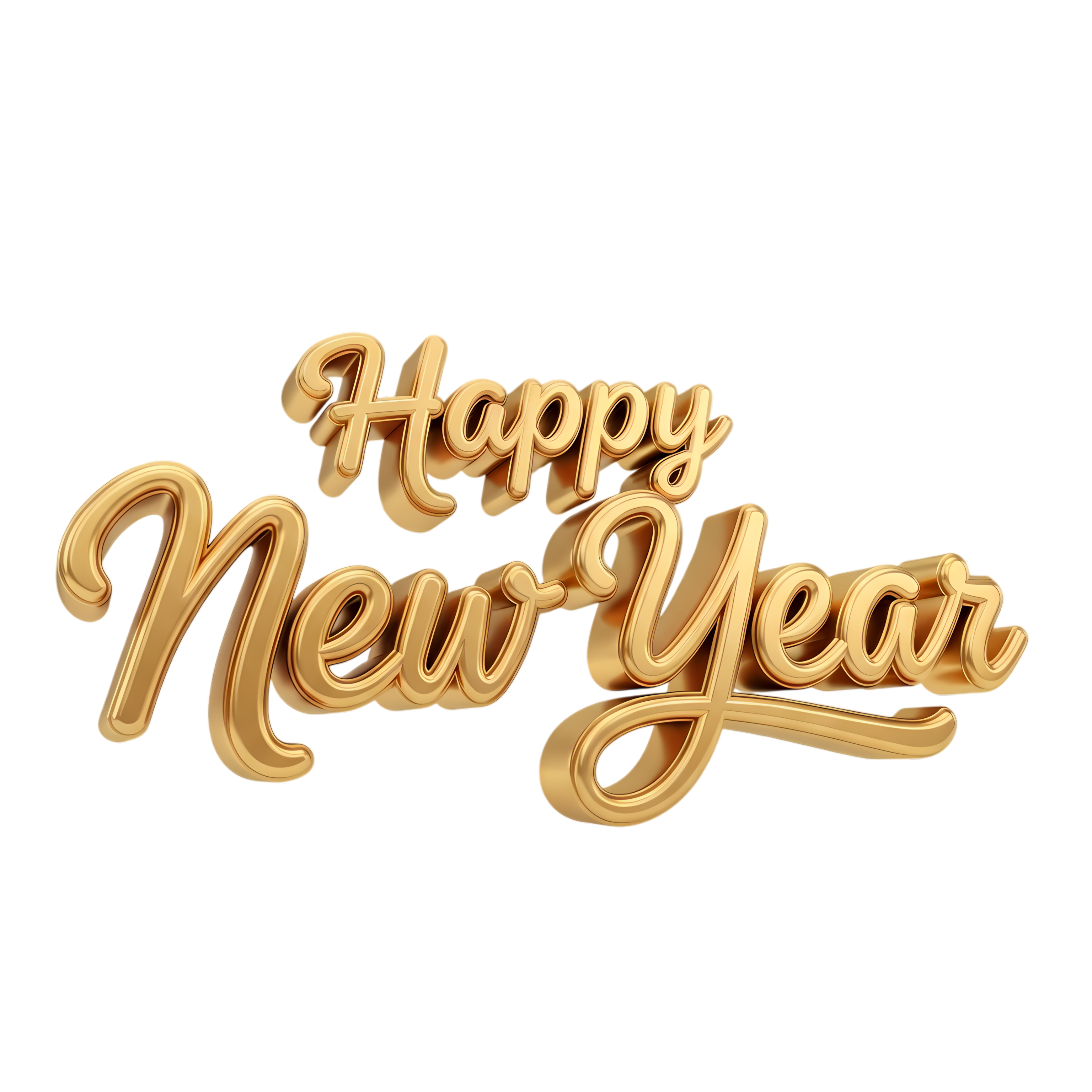 happy new year elegant script with ribbon accents