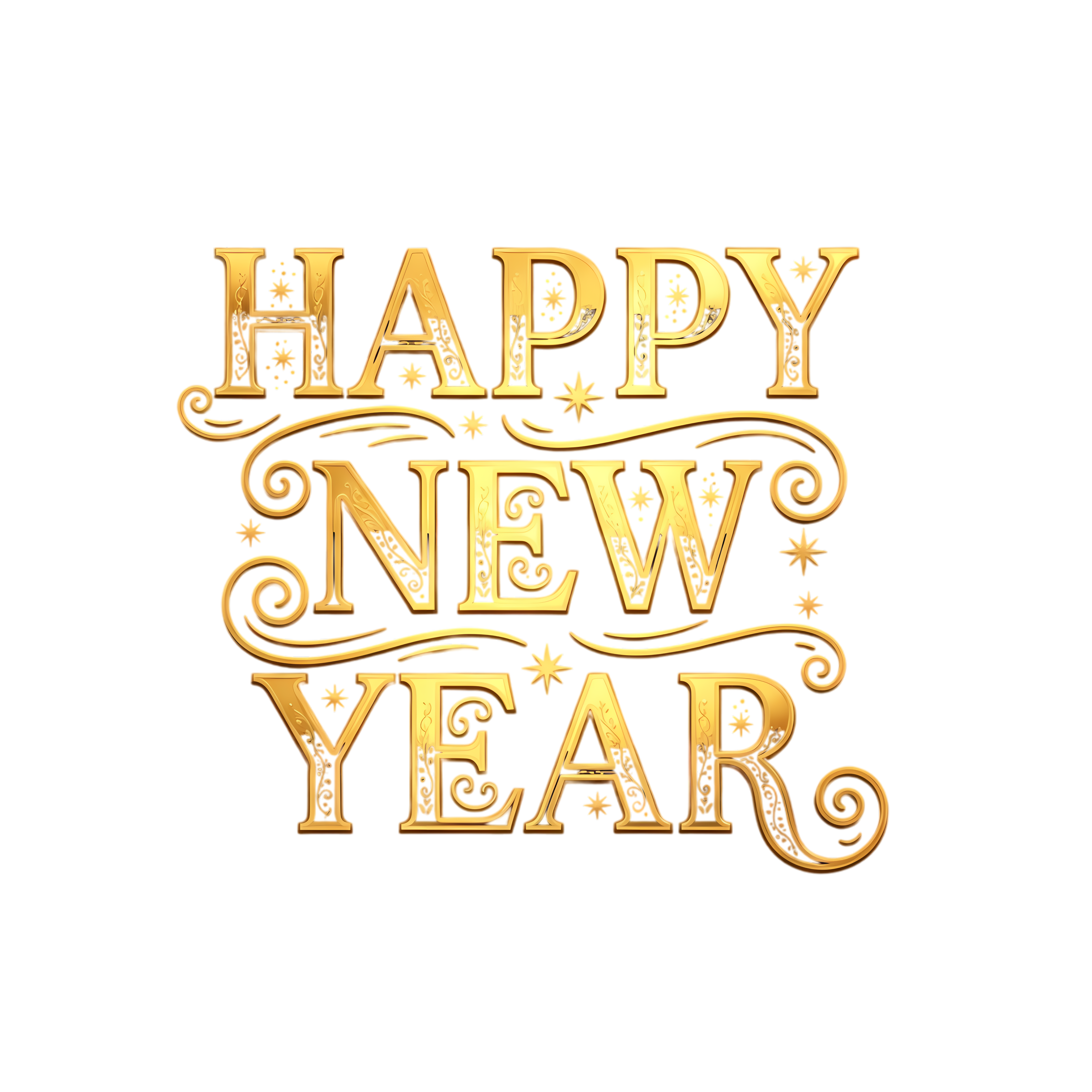 happy new year gold typography design