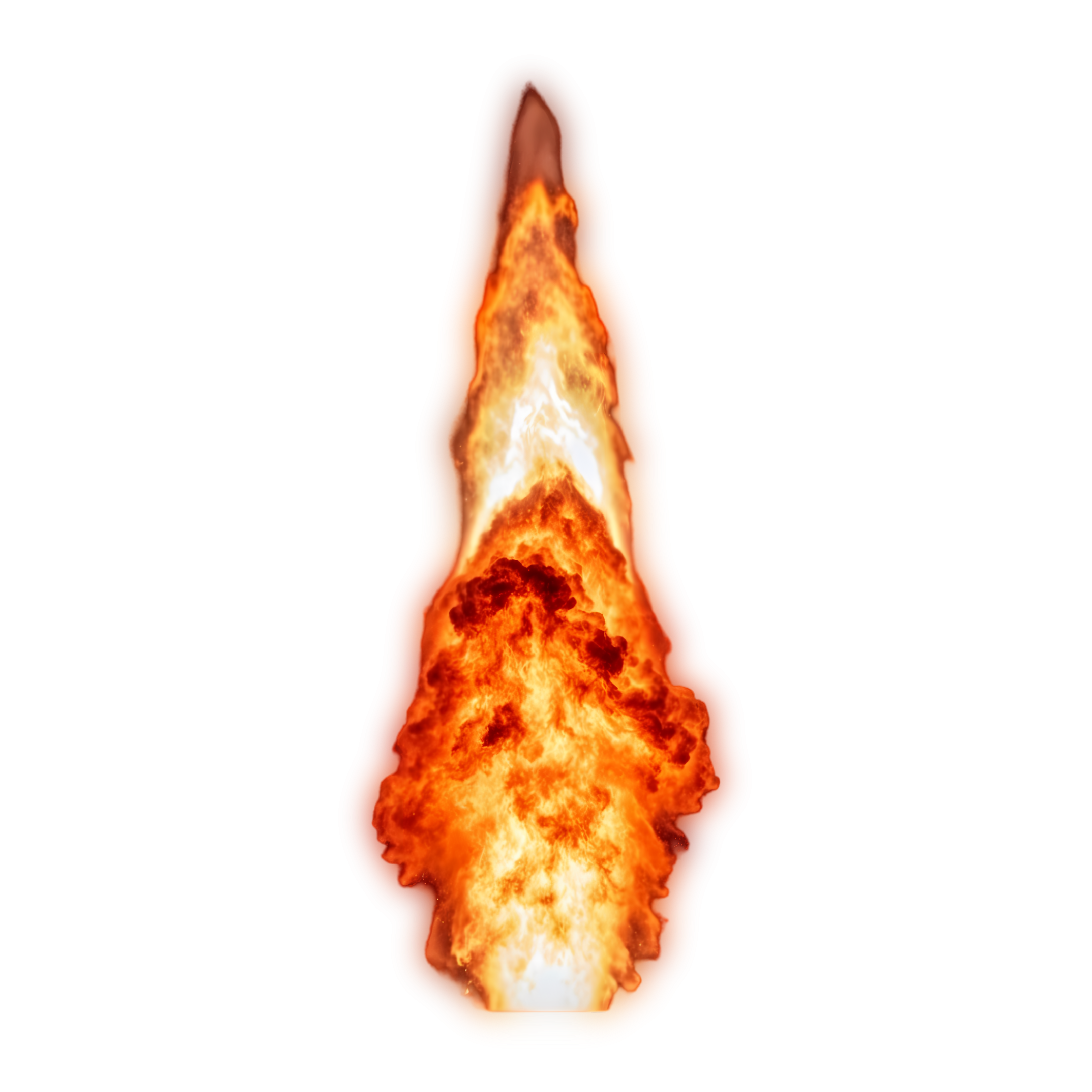 Tall Fire Flame with White Core