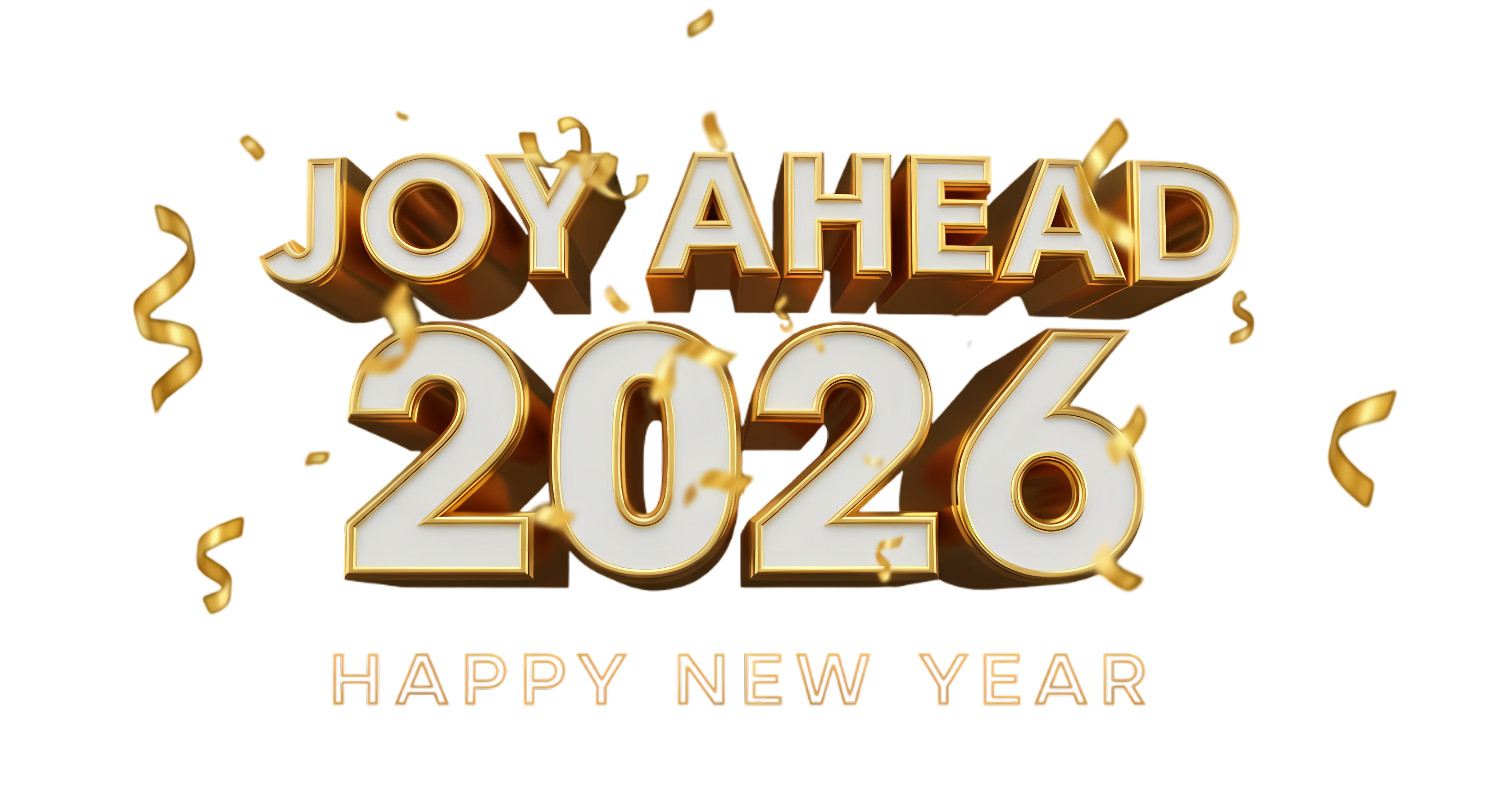 joy ahead happy new year 2026 decorative lettering