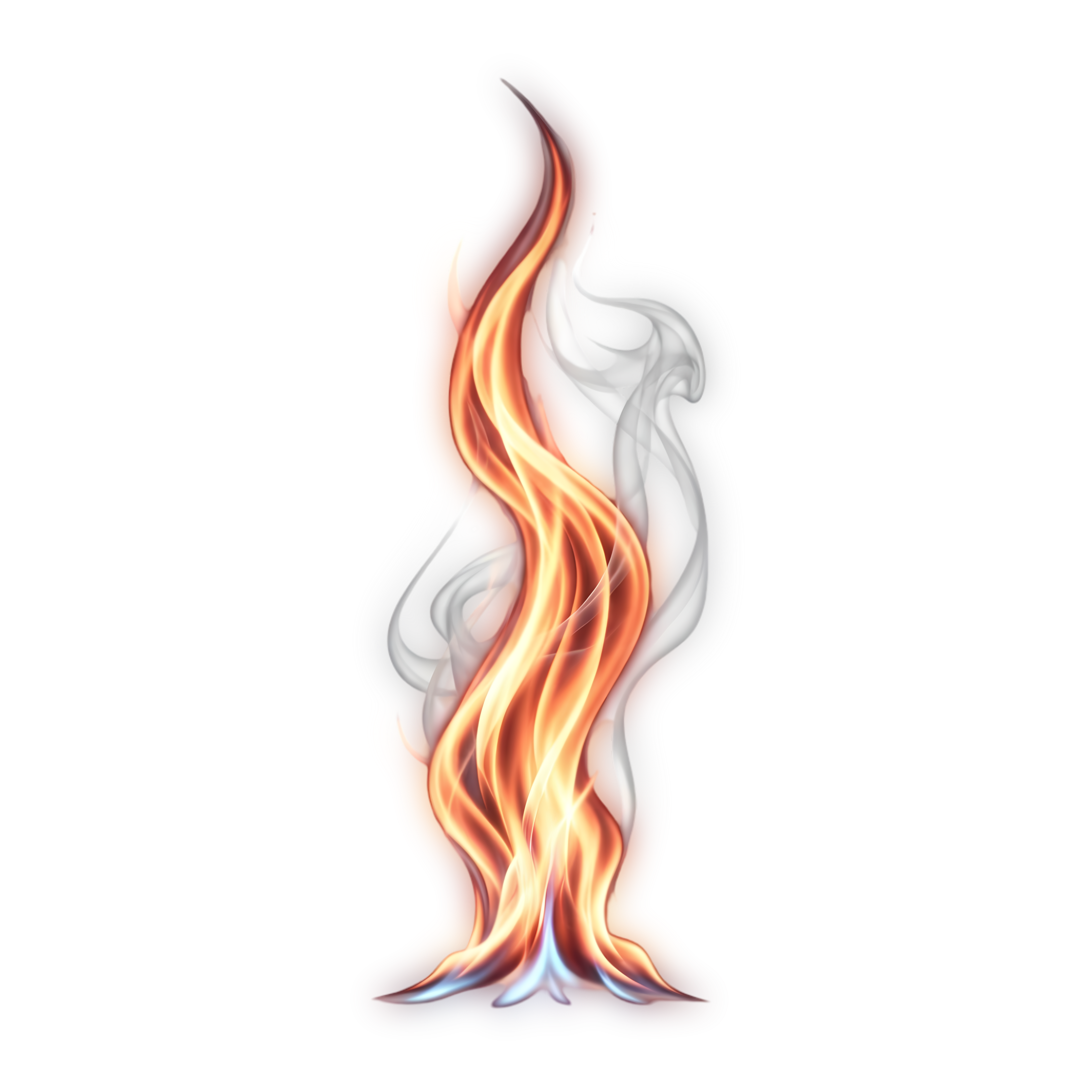 luminous swirling flame rising in smooth motion