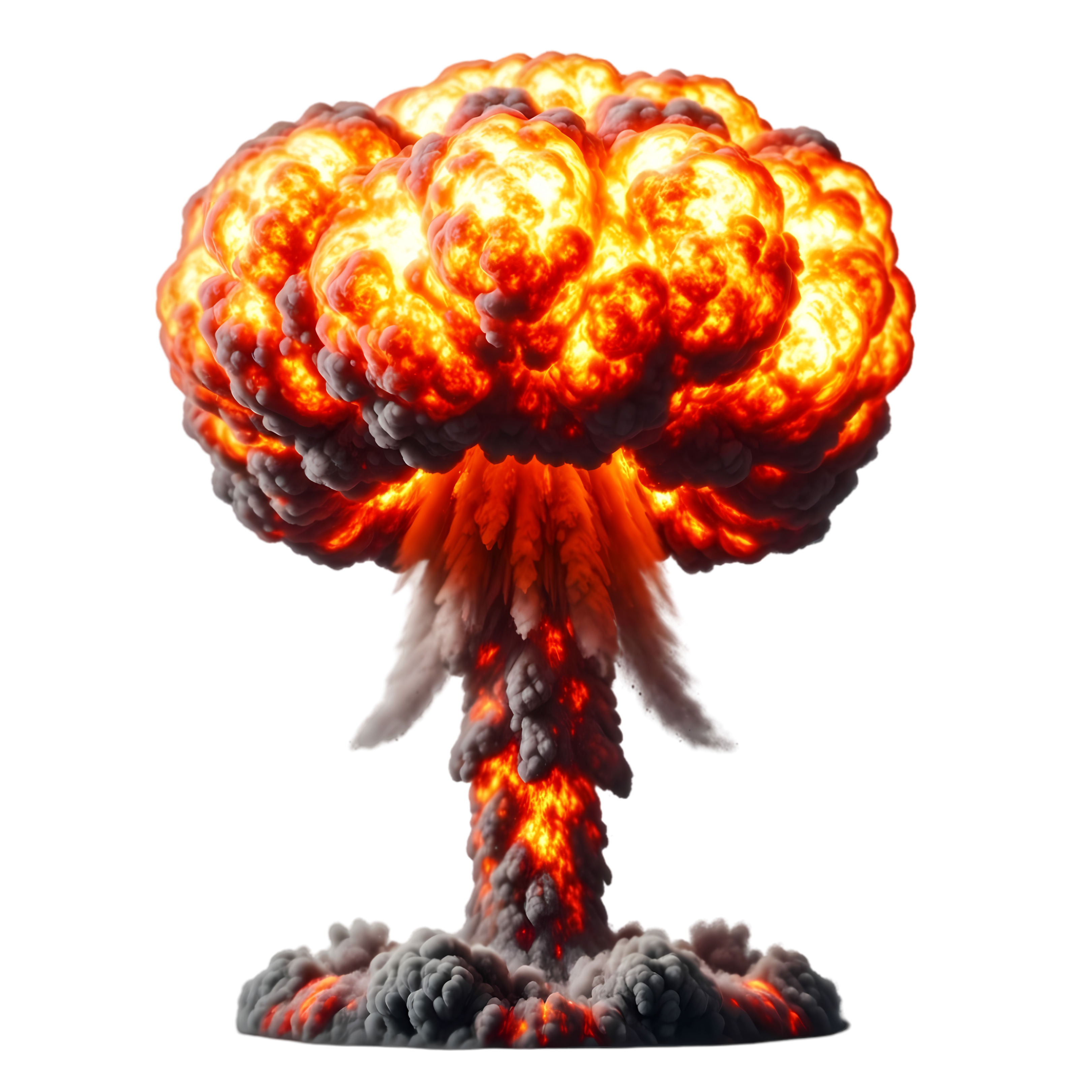 Glowing Orange Mushroom Cloud Explosion