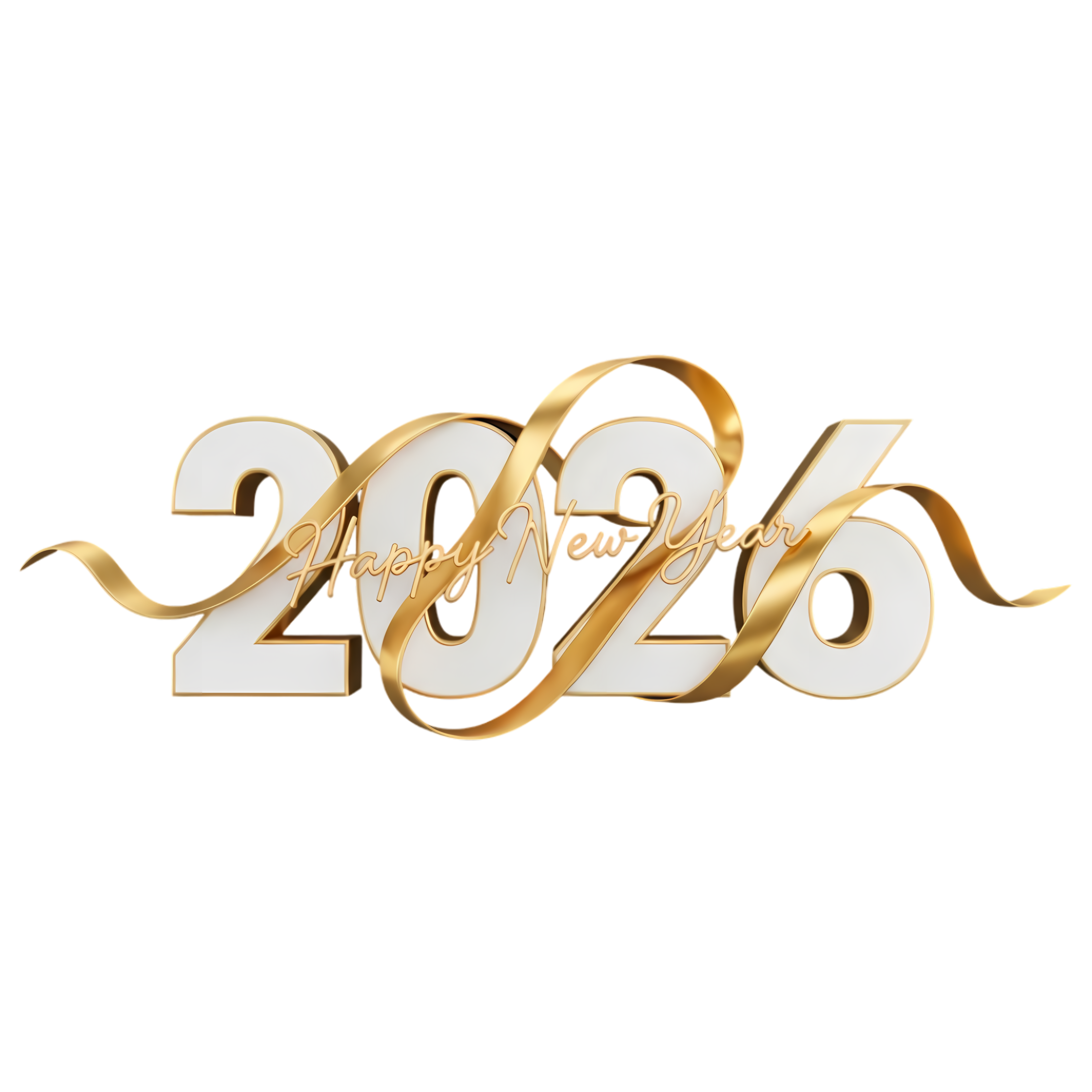 minimal luxury 2026 golden ribbon holiday greeting